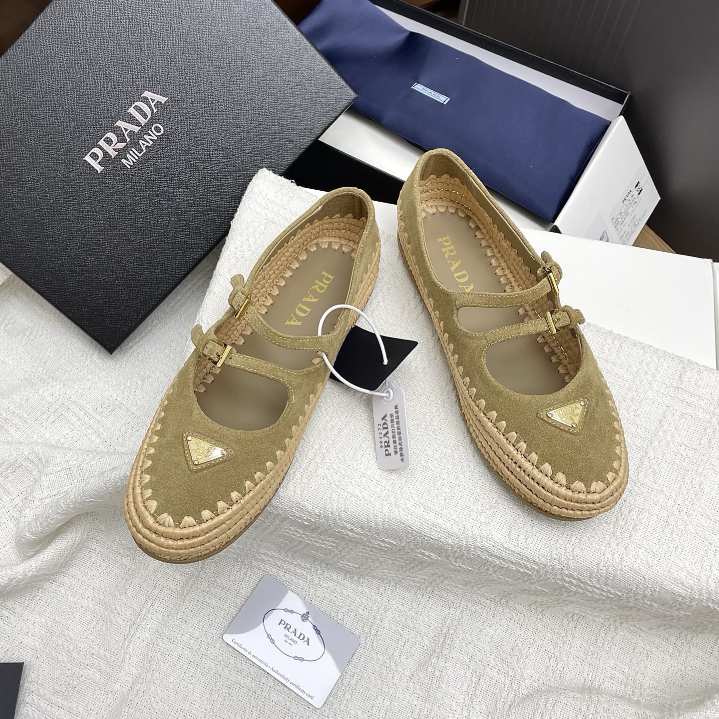 Prada Raffia Mary Jane Flats - Handwoven Designer Shoes for Women 5 i1748850519368 7705 0 3