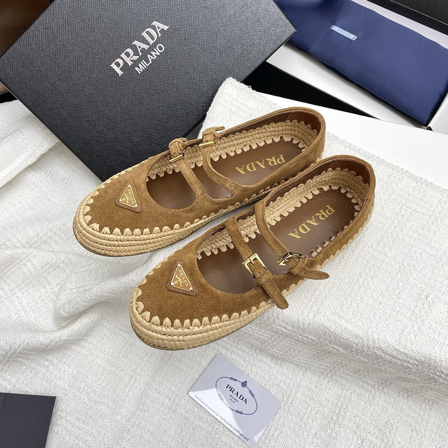 Prada Raffia Mary Jane Flats - Handwoven Designer Shoes for Women 10 i1748850535662 3729 0 8