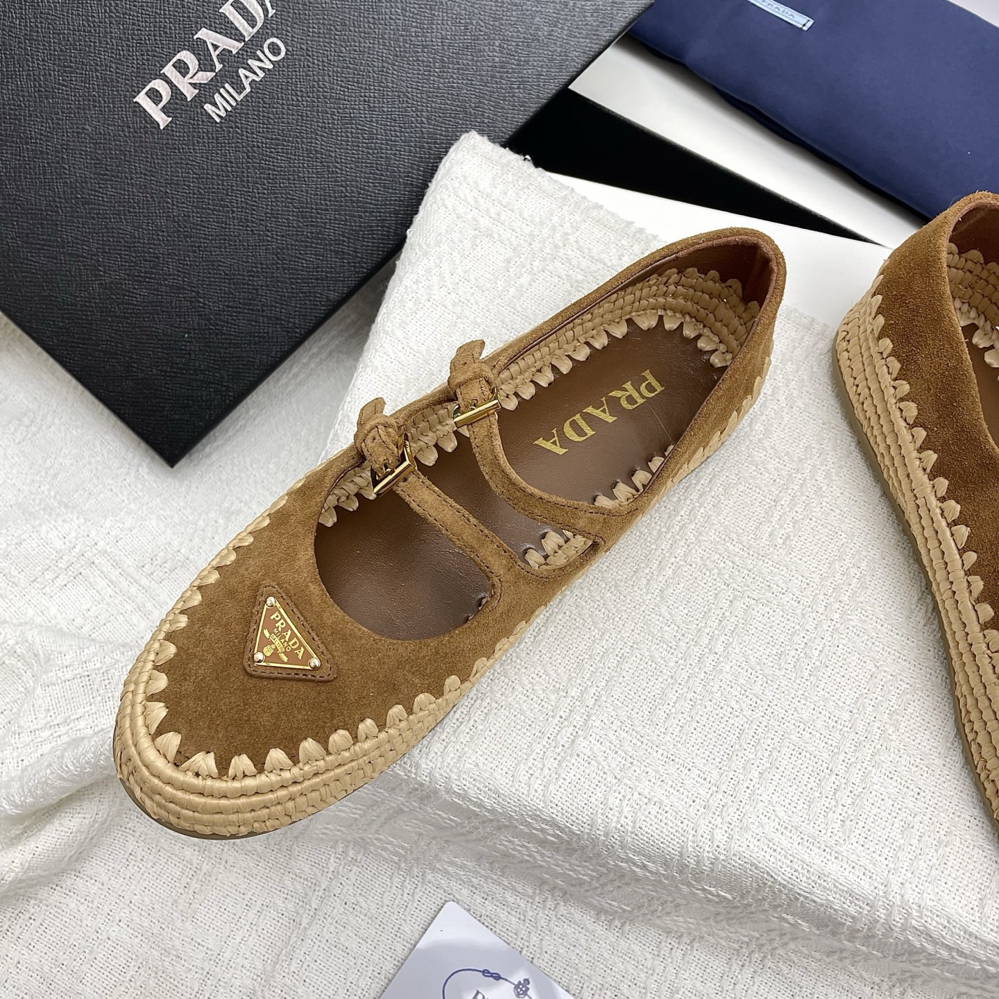 Prada Raffia Mary Jane Flats - Handwoven Designer Shoes for Women 5 i1748850536643 4854 0 3