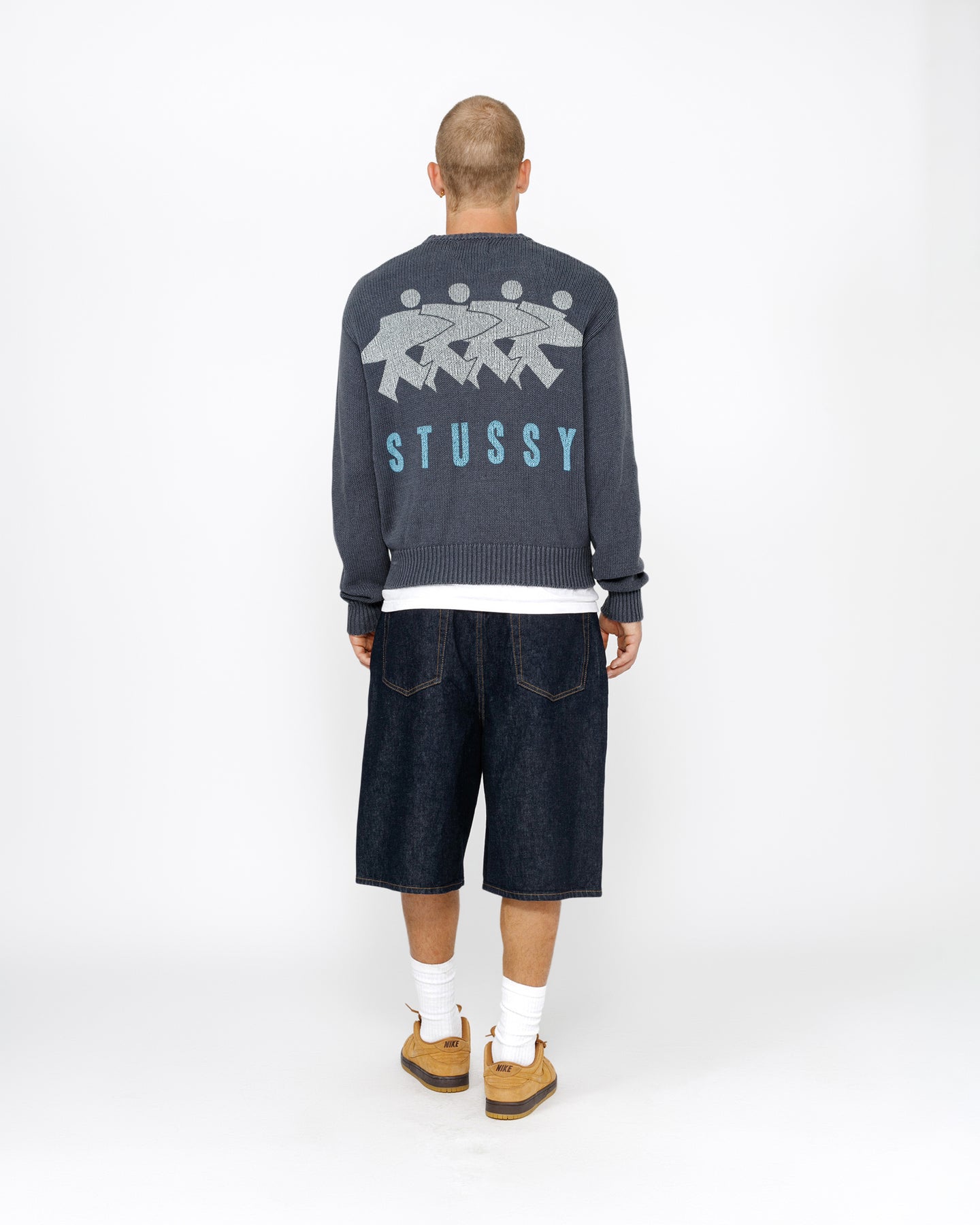 Stussy FW24 Surfman ICON Sweaters: Unisex Crew with Logo Print, Various Sizes and Colors - 图片 3