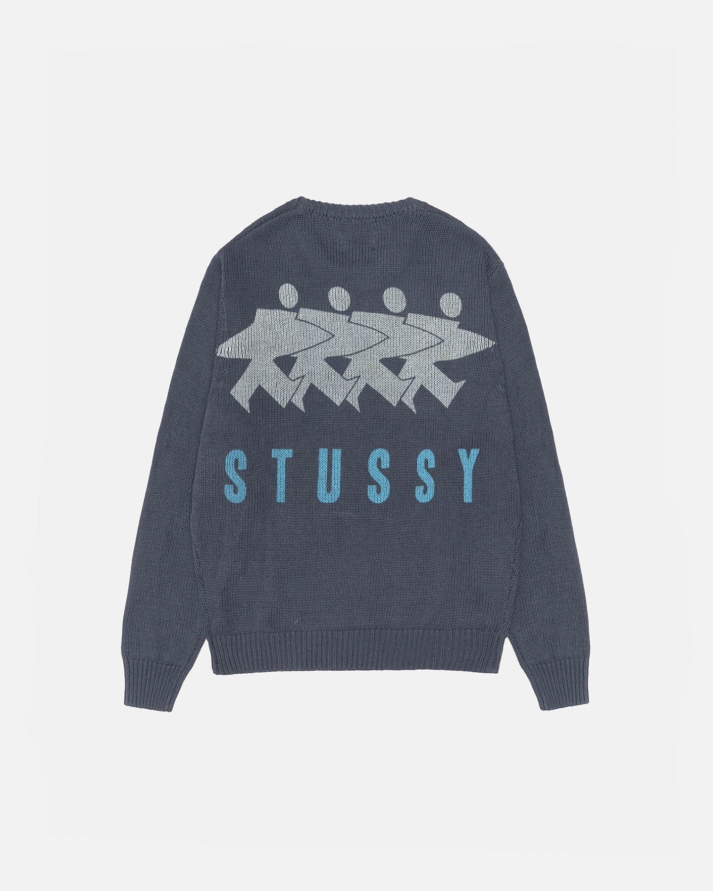 Stussy FW24 Surfman ICON Sweaters: Unisex Crew with Logo Print, Various Sizes and Colors - 图片 1