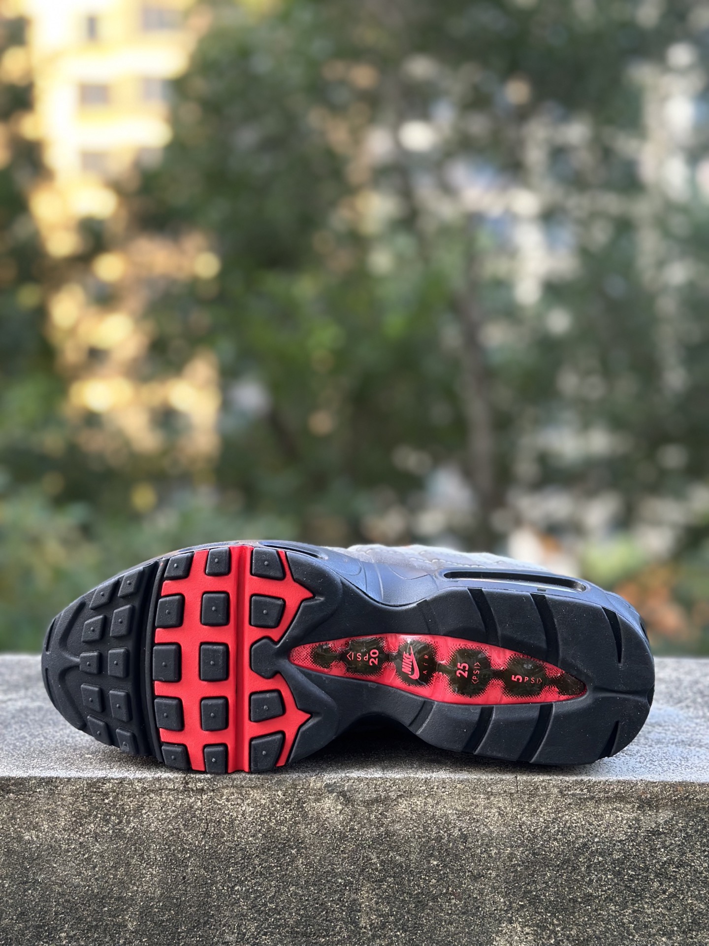 260 NK Air Max 95 灰白中国红 潮流百搭 气垫缓震慢跑鞋 AT2865-100