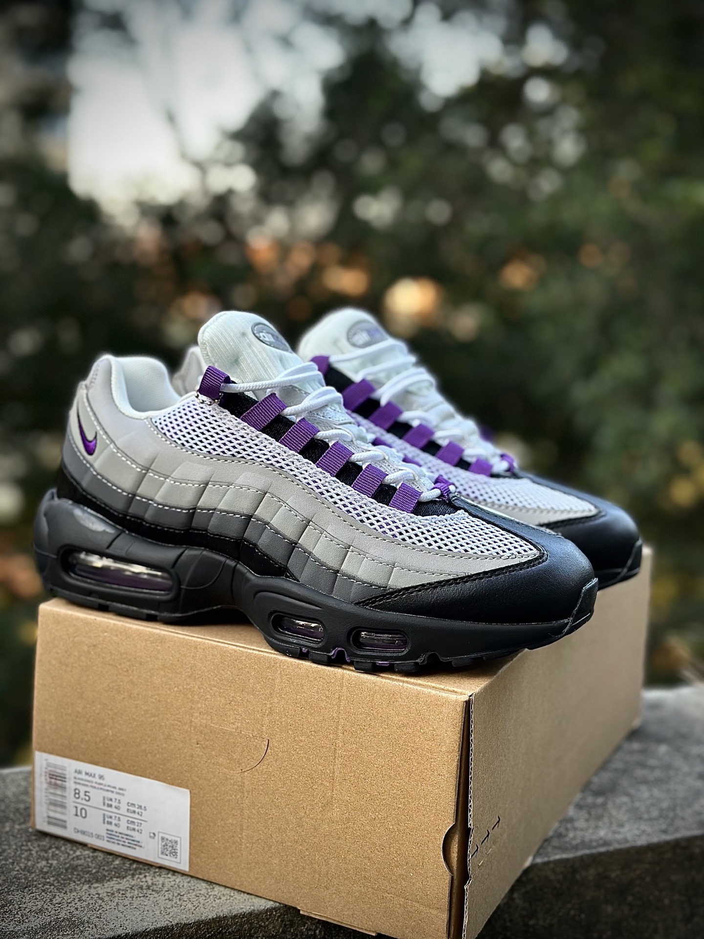 NK Air Max 95 灰紫 潮流百搭 气垫缓震慢跑鞋 HD8015-003 NK Air Max 95 灰紫 潮流百搭 气垫缓震慢跑鞋 HD8015-003