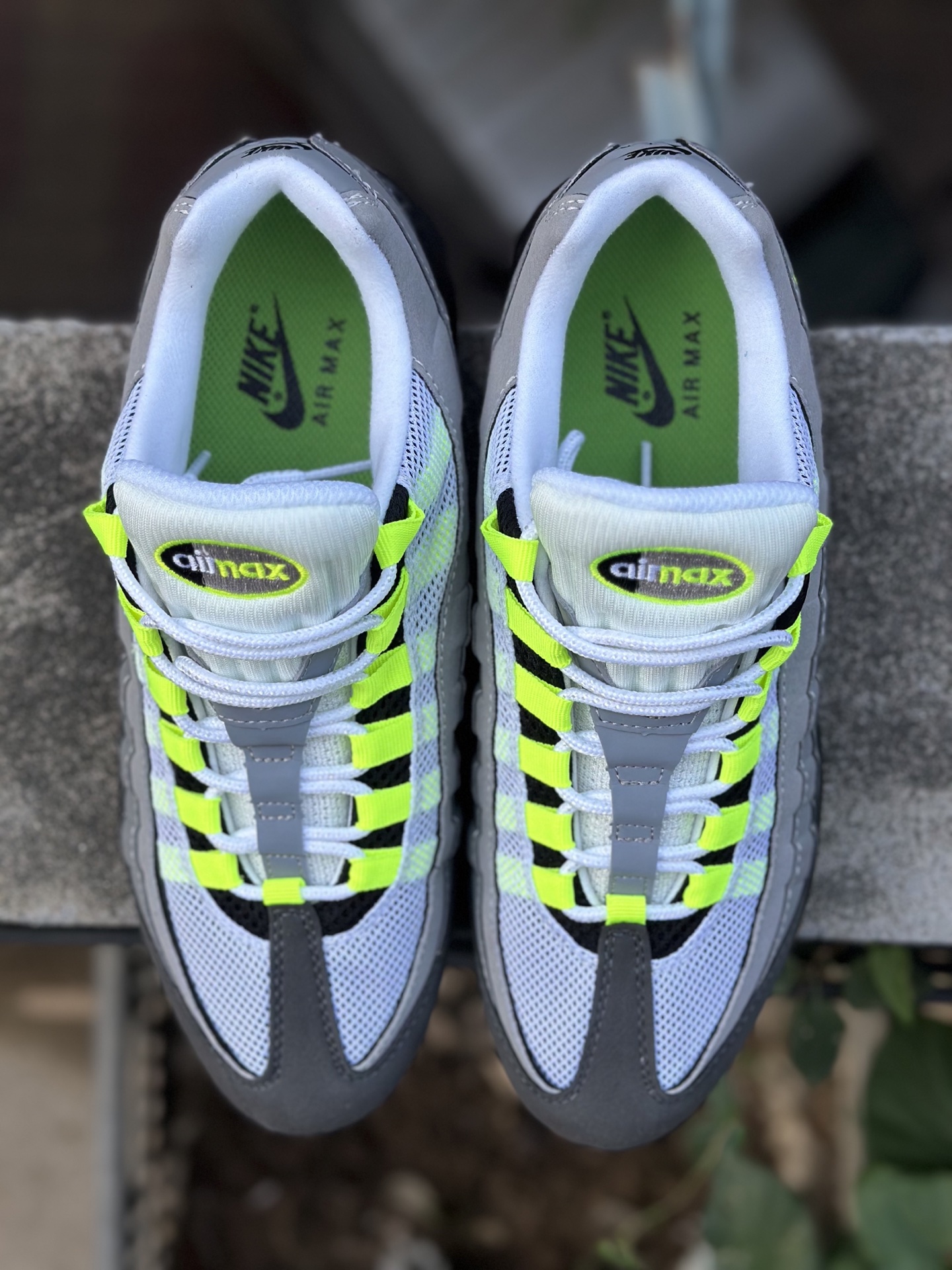 NK Air Max 95 荧光绿 潮流百搭 气垫缓震慢跑鞋 307962-002