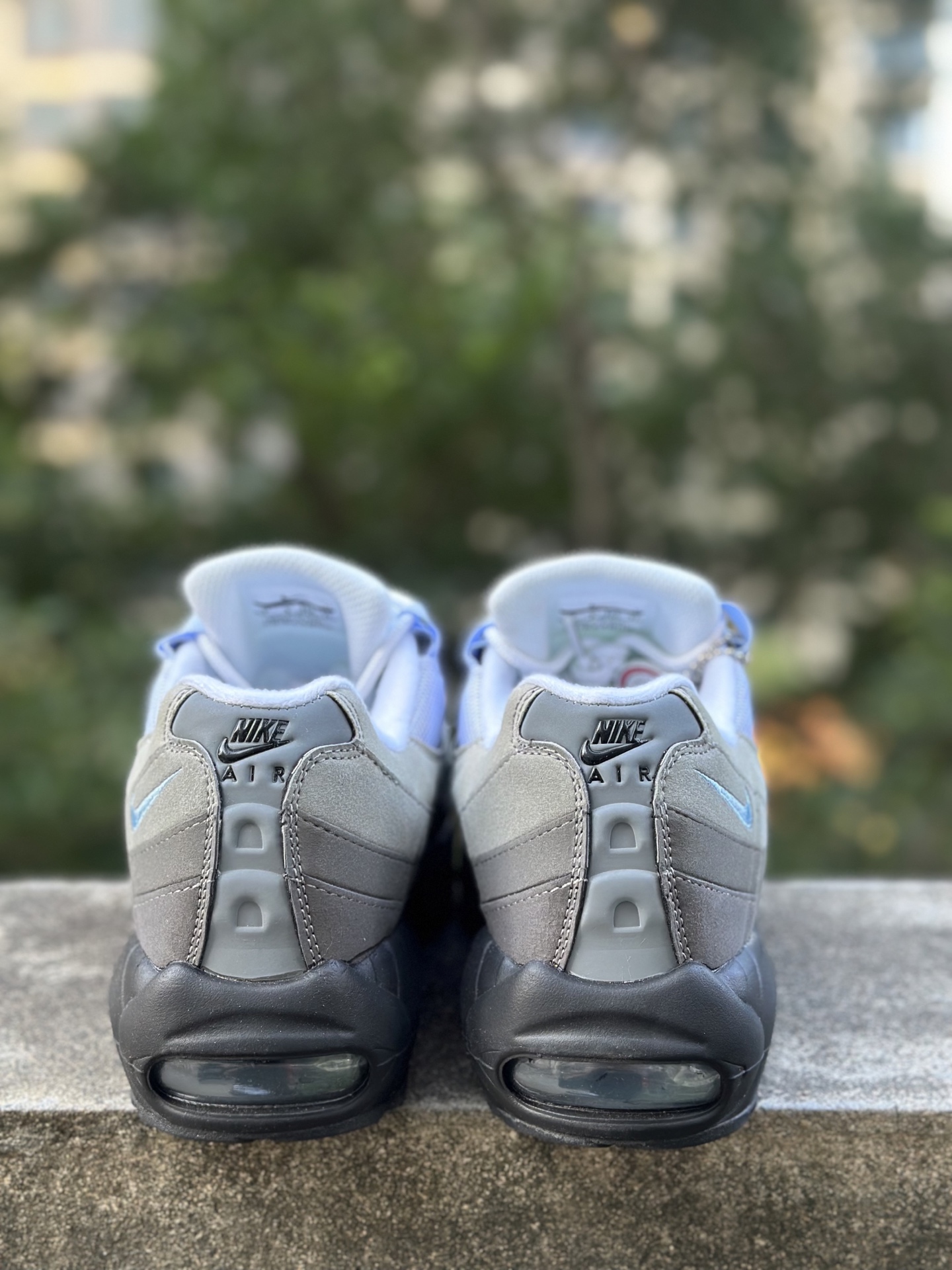 NK Air Max 95 灰白浅蓝 潮流百搭 气垫缓震慢跑鞋 CD1529-001