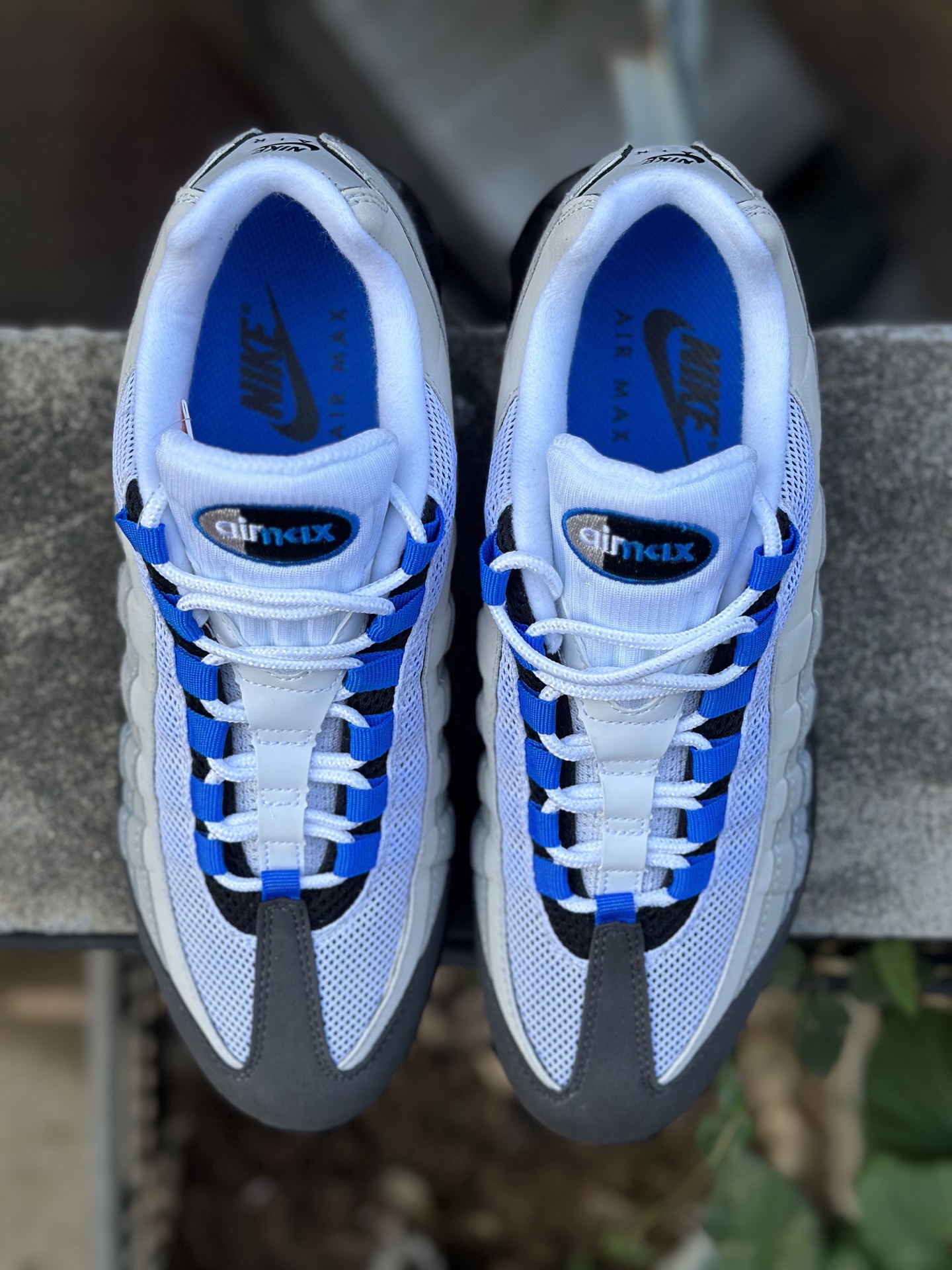 NK Air Max 95 灰白蓝 潮流百搭 气垫缓震慢跑鞋 609048-104