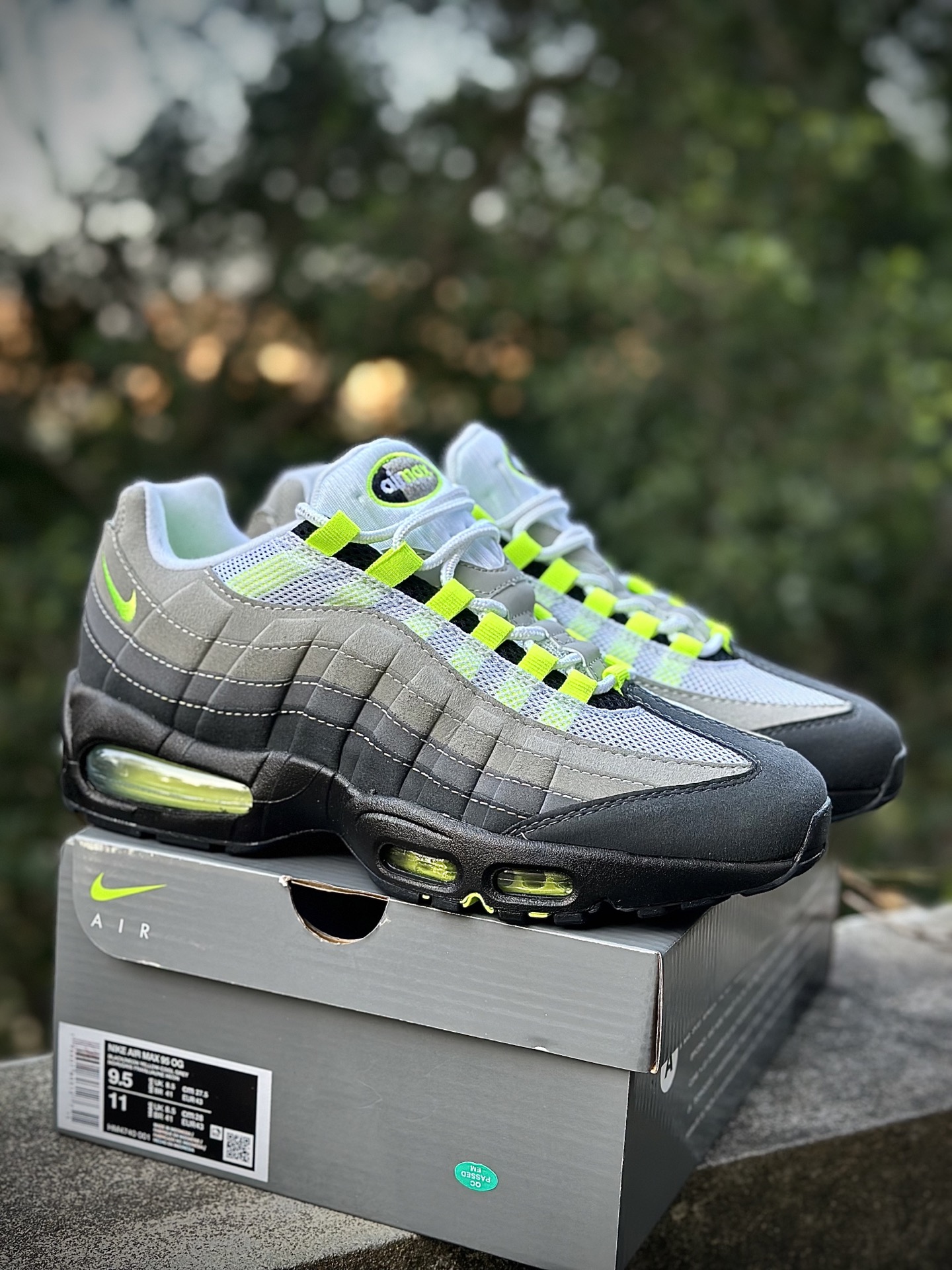 NK Air Max 95 荧光绿 潮流百搭 气垫缓震慢跑鞋