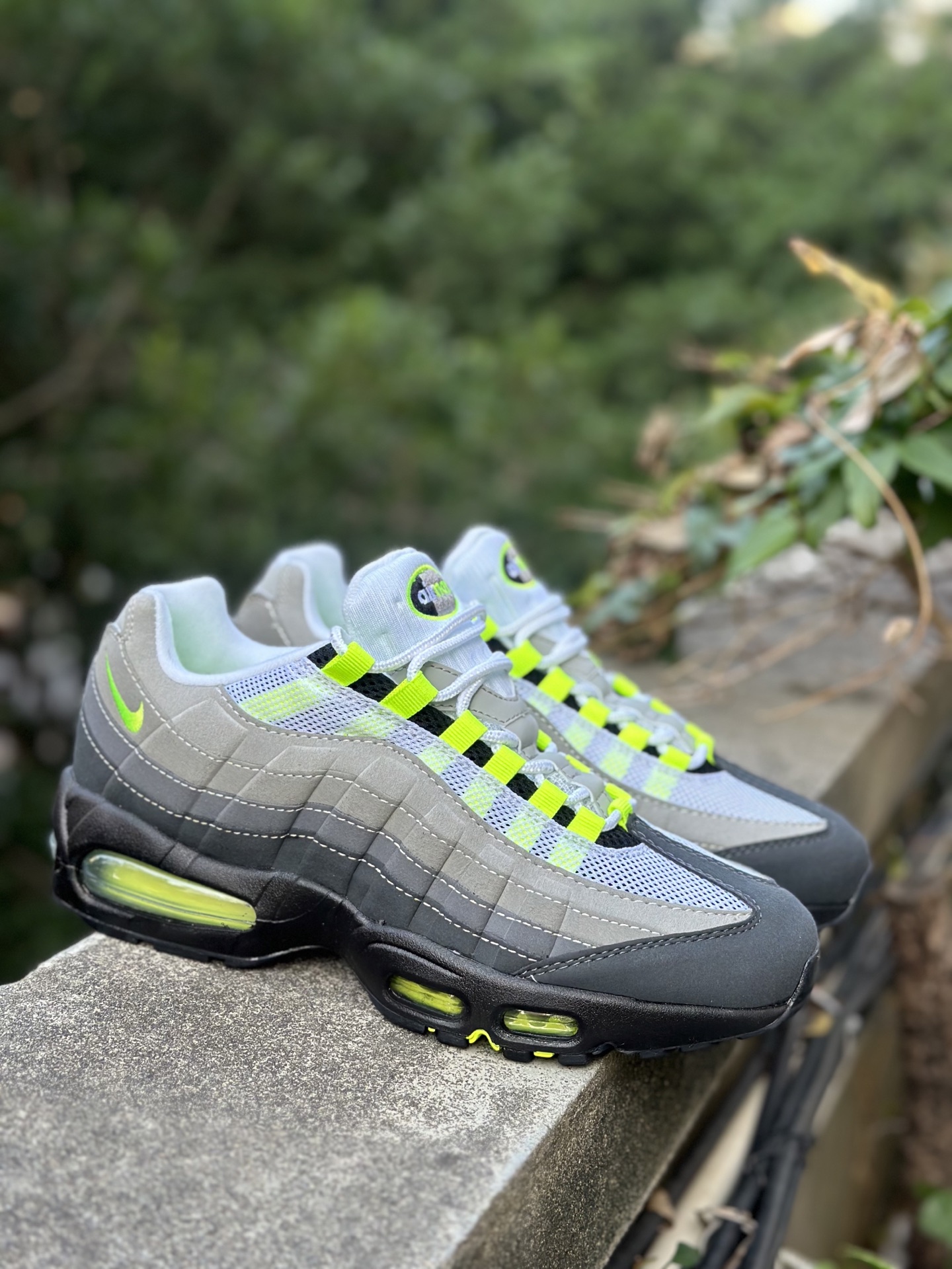 NK Air Max 95 荧光绿 潮流百搭 气垫缓震慢跑鞋