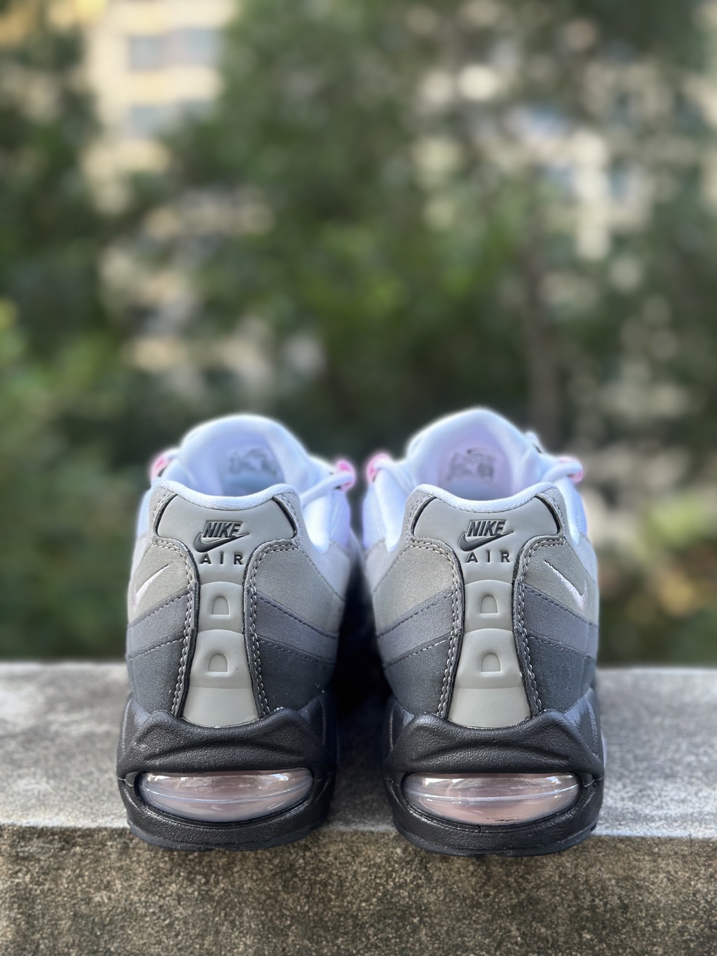 260 NK Air Max 95 灰白浅粉 潮流百搭 气垫缓震慢跑鞋