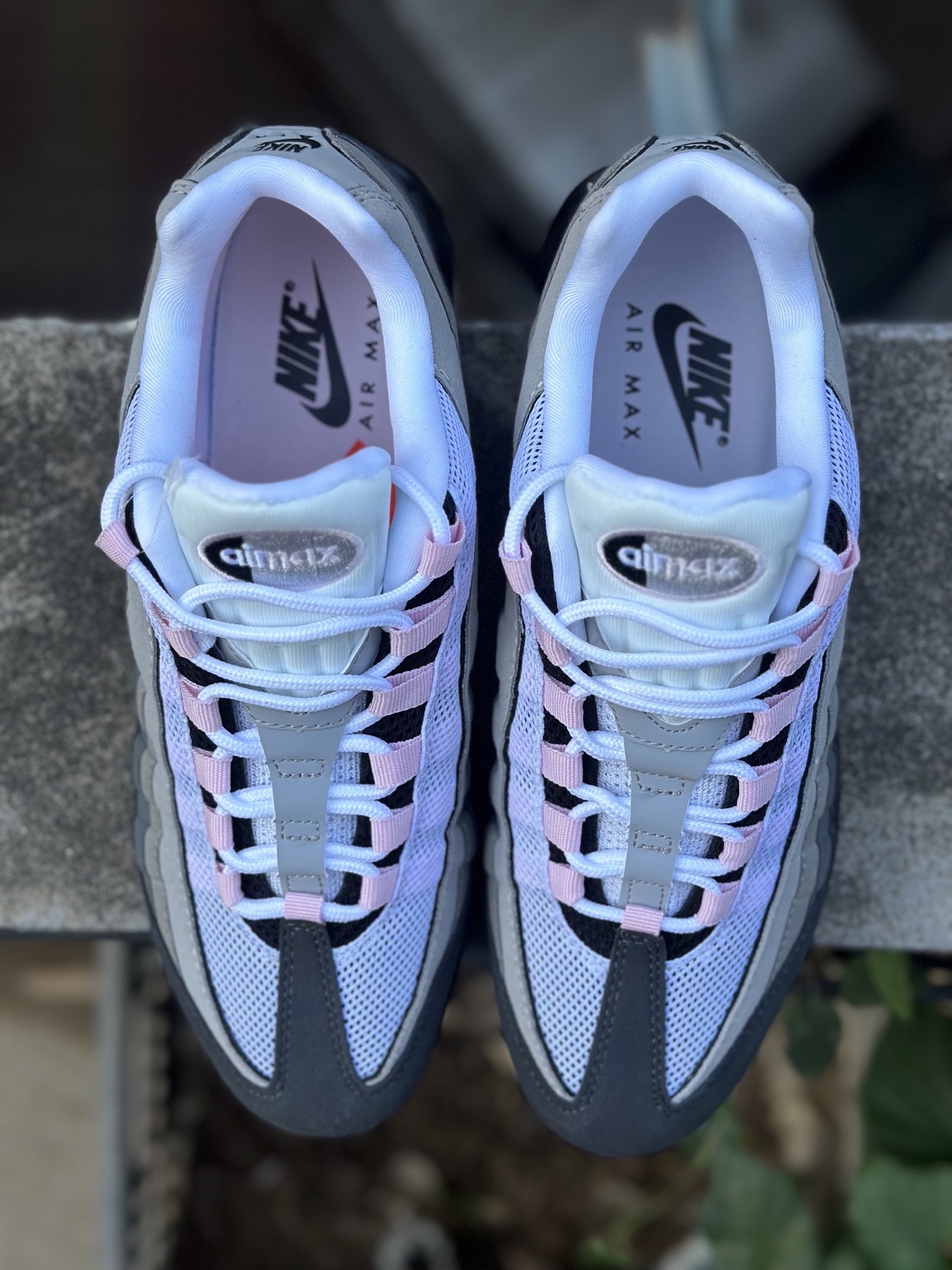 260 NK Air Max 95 灰白浅粉 潮流百搭 气垫缓震慢跑鞋