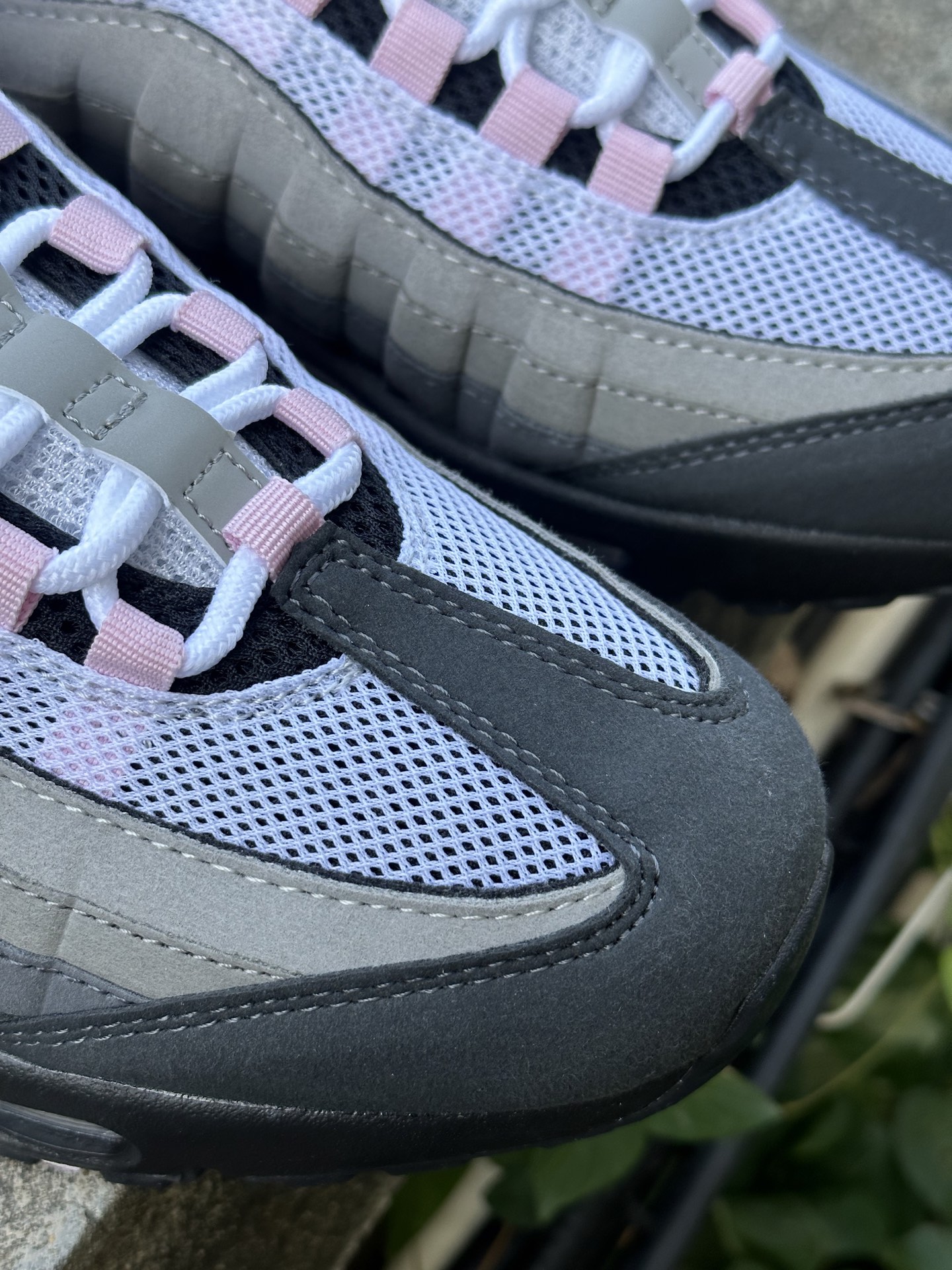 260 NK Air Max 95 灰白浅粉 潮流百搭 气垫缓震慢跑鞋