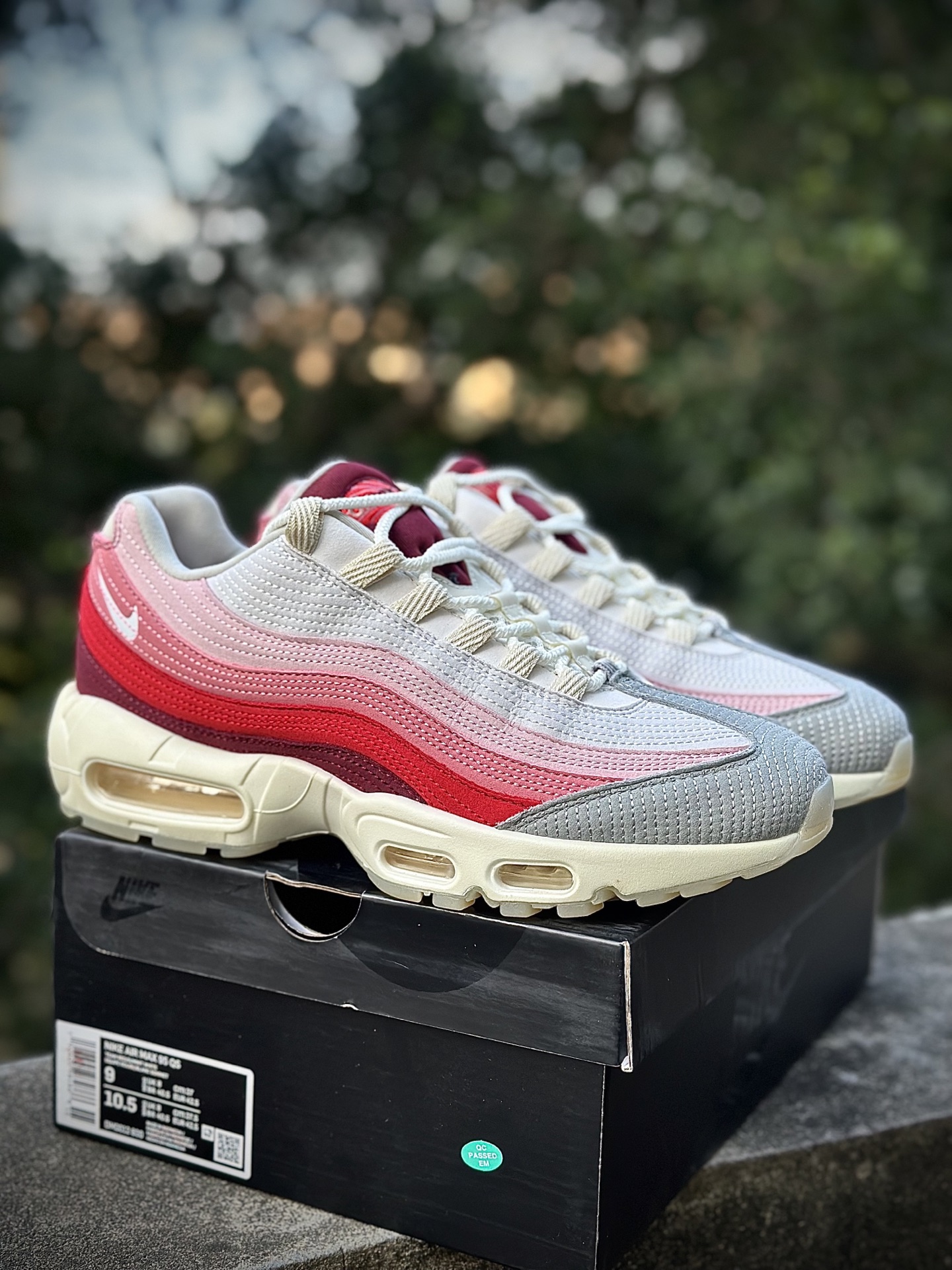 NK Air Max 95 白粉 潮流百搭 气垫缓震慢跑鞋 DM0012-600