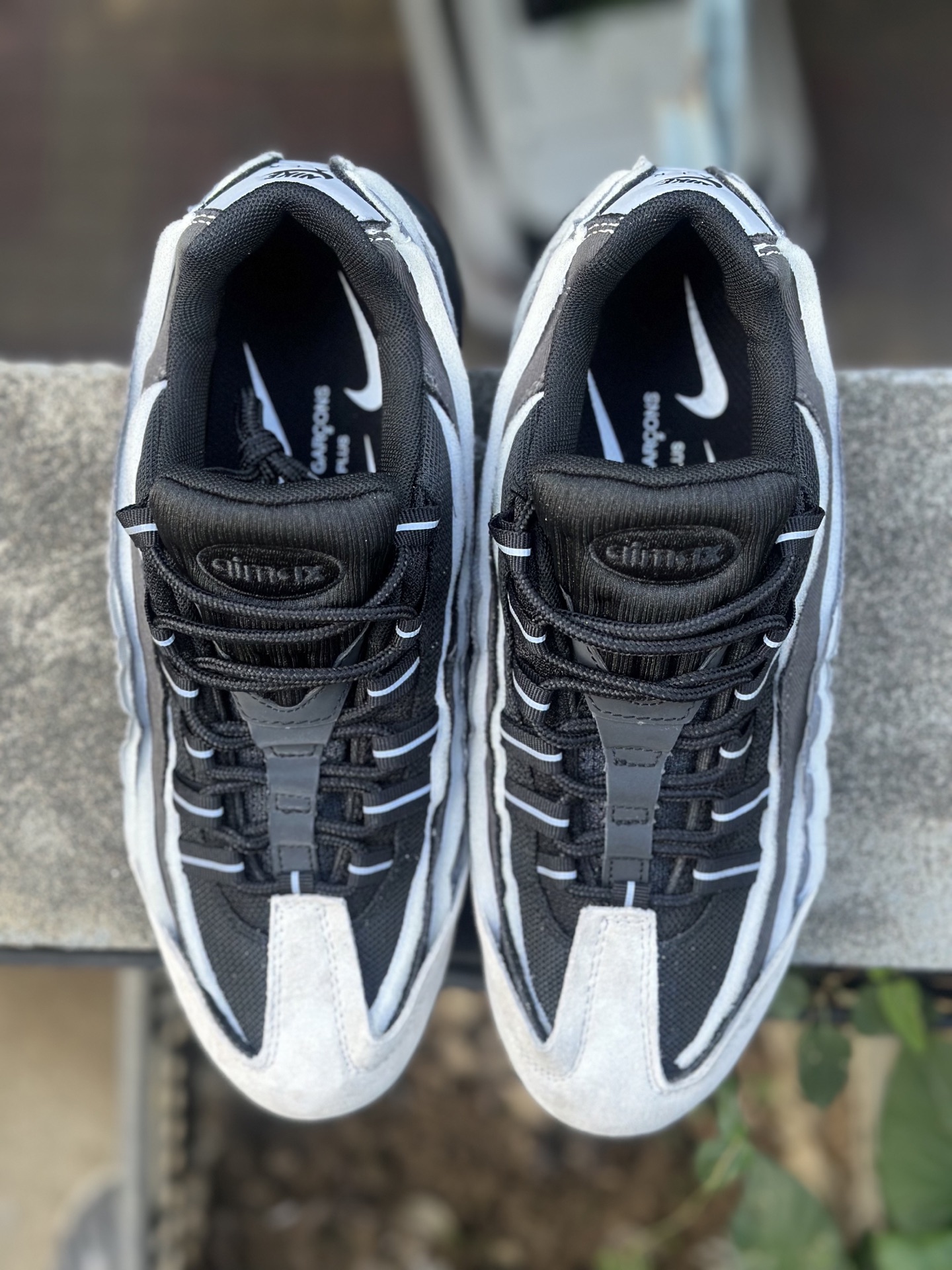 NK Air Max 95 CDG 黑白灰 潮流百搭 气垫缓震慢跑鞋 CU8406-101