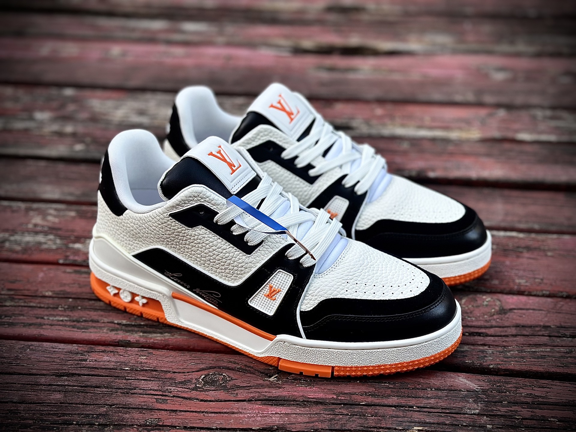 LOUIS VUITTTrainer 牛仔布皮革 休闲 低帮 时尚板鞋