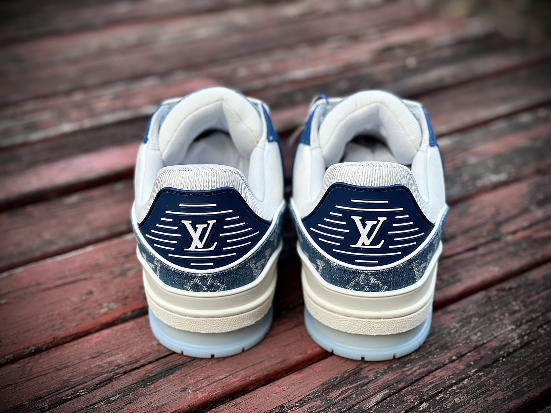 LOUIS VUITTTrainer 牛仔布皮革 休闲 低帮 时尚板鞋