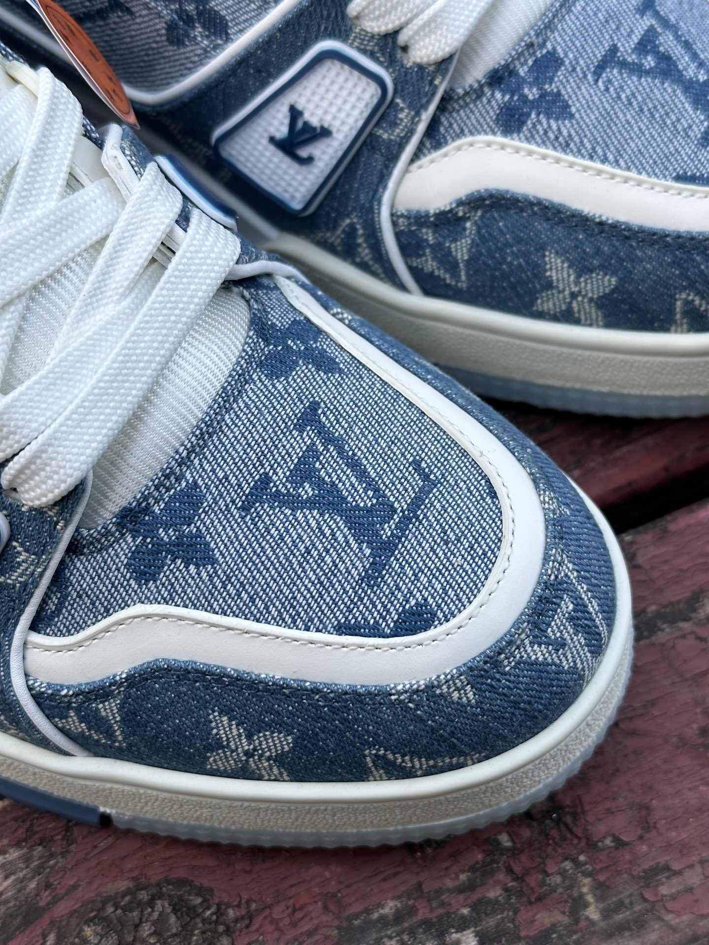 LOUIS VUITTTrainer 牛仔布皮革 休闲 低帮 时尚板鞋