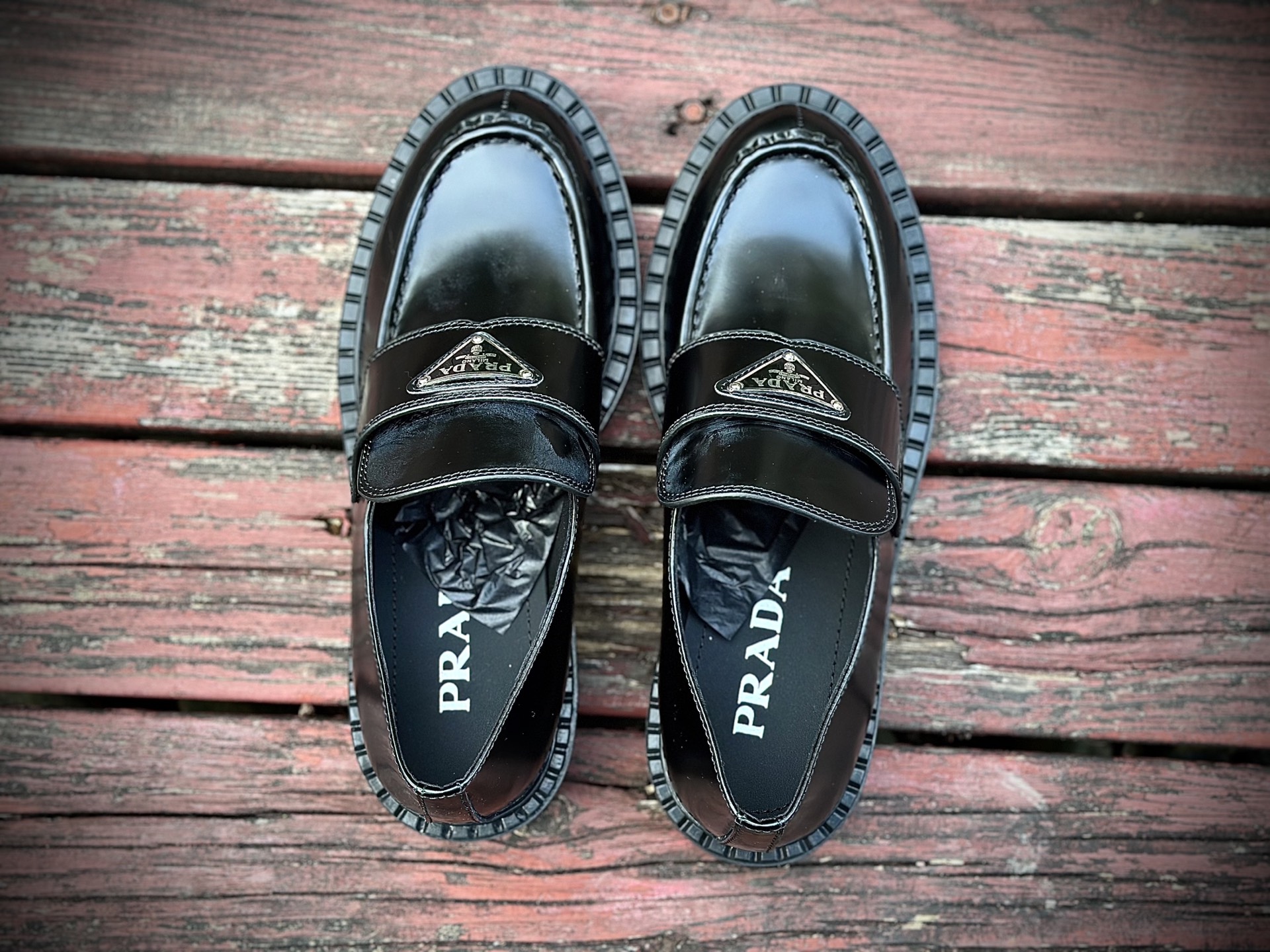 PRADA普拉达 松糕底 三角标乐福鞋 PRADA普拉达 松糕底 三角标乐福鞋