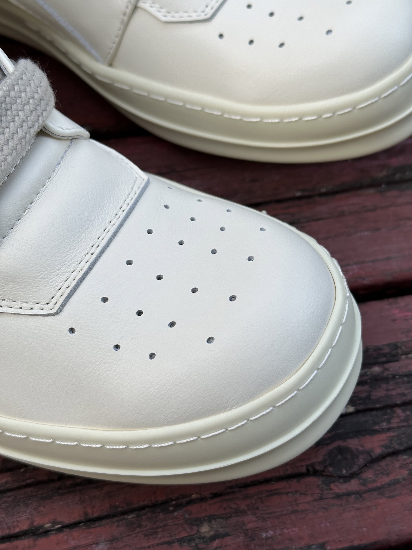 RICK OWENS/RO Concordians Jumbolace Geobasket 牛皮 圆头拉链 高帮 板鞋 黑白色