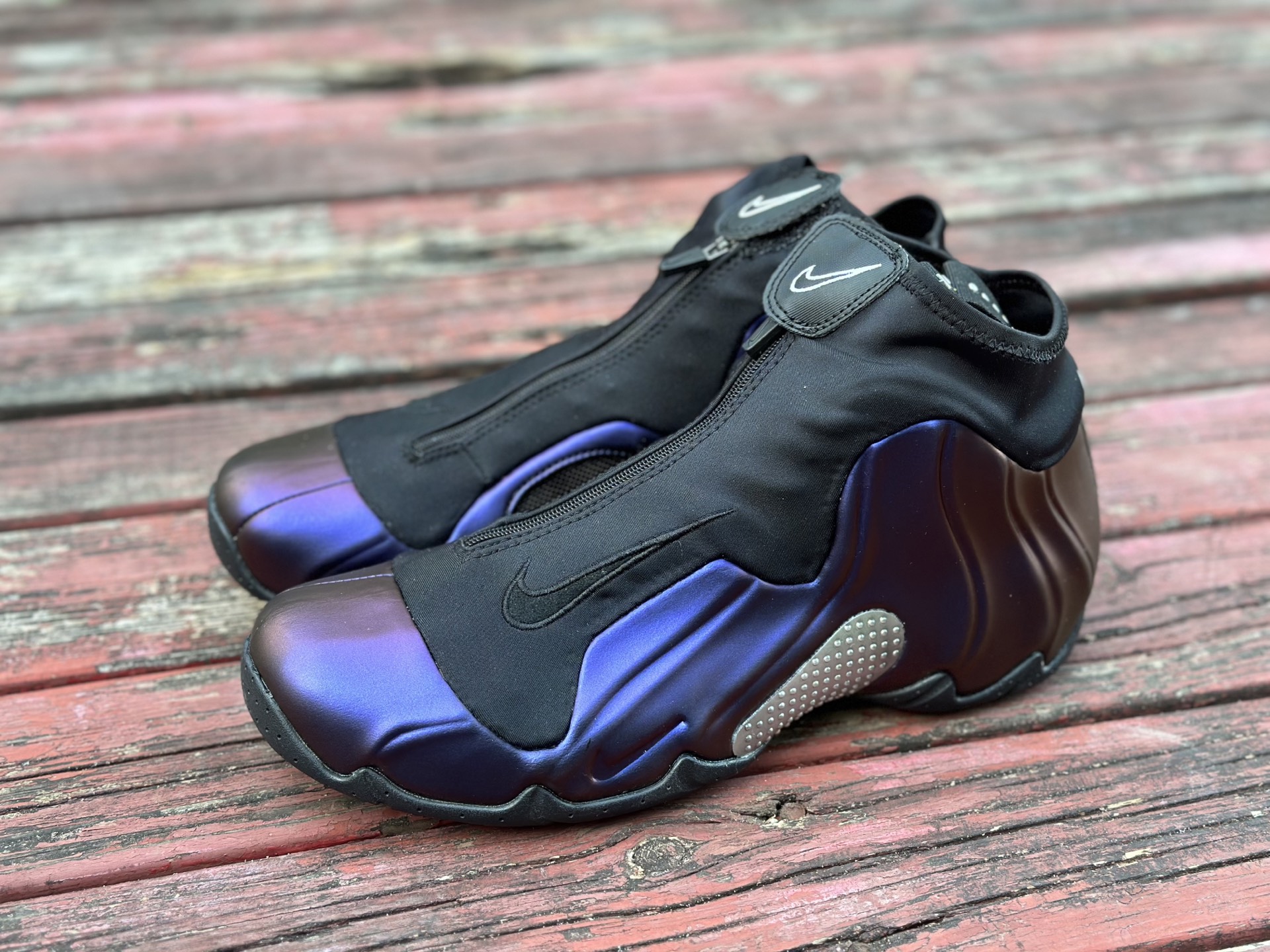 莞顶Nike Air Flightposite One”Carbon Fiber”飞行风一代系列中帮休闲运动文化篮球鞋“紫风一” 624015-051