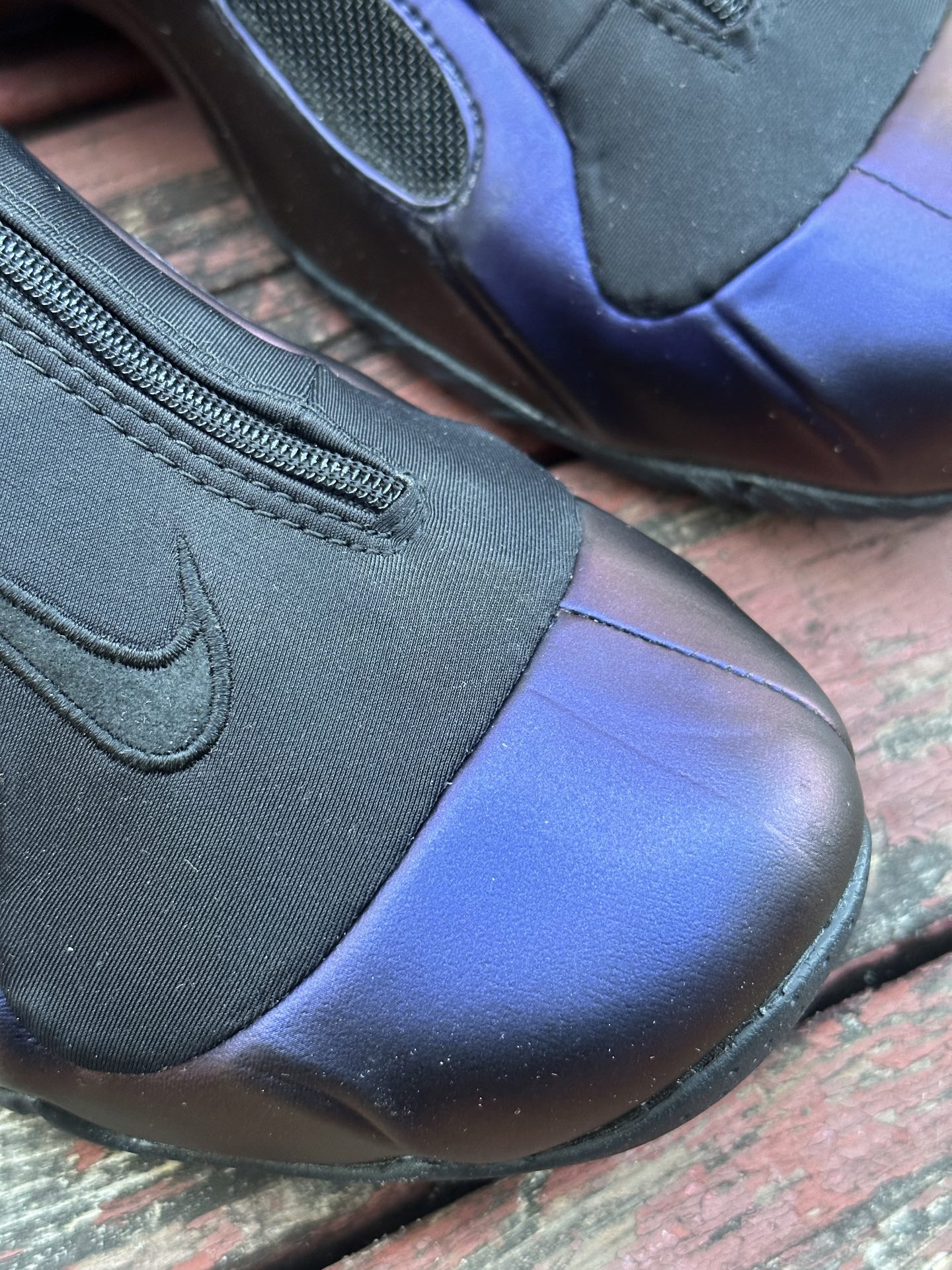 莞顶Nike Air Flightposite One”Carbon Fiber”飞行风一代系列中帮休闲运动文化篮球鞋“紫风一” 624015-051