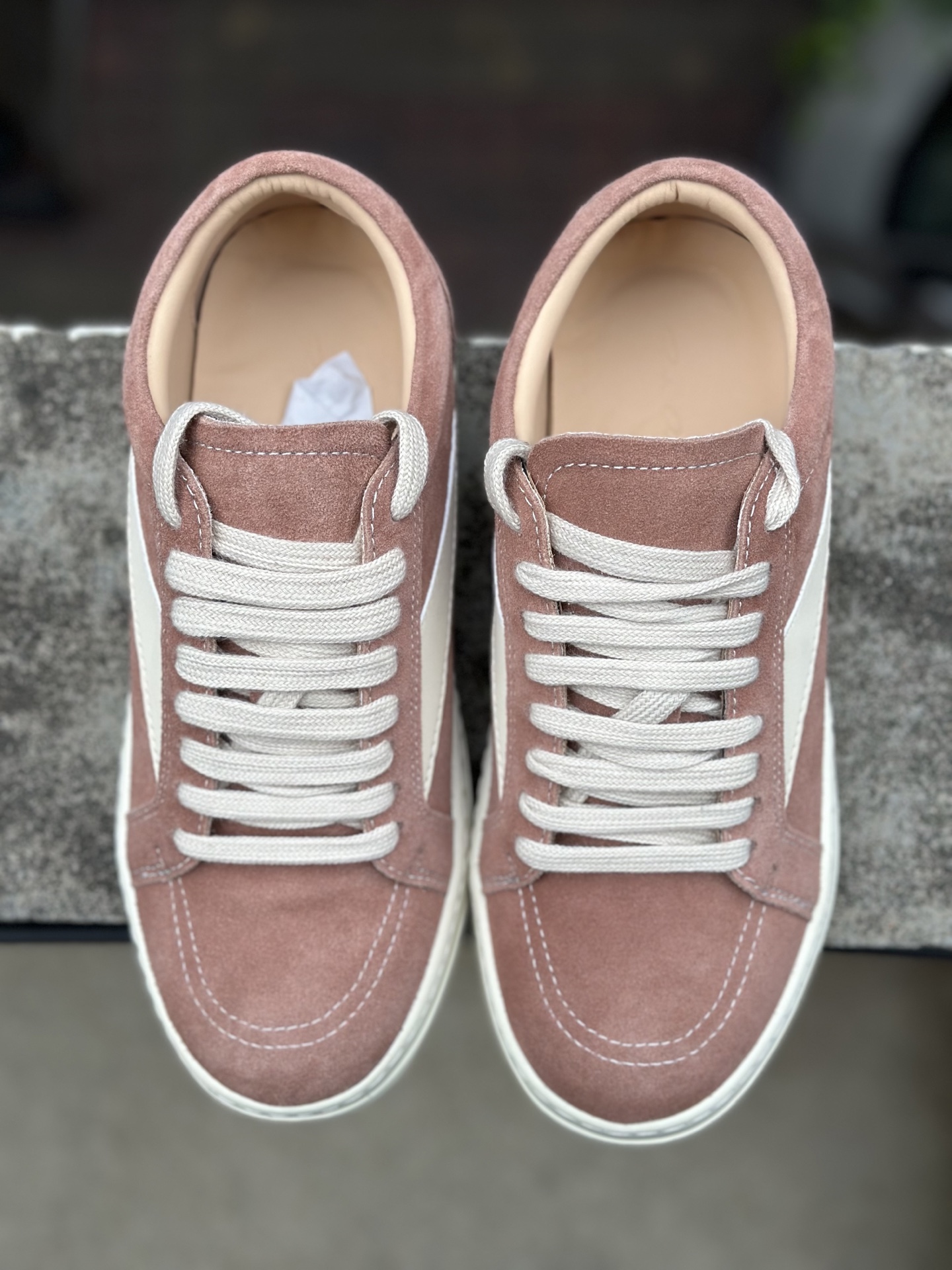 Rick Owens DRKSHDW 瑞克欧文斯RO 脏粉 圆头系带低帮板鞋-Top High Quatity Cheap Sneakers Fashion Clothing Clothes Bags handbags Shoes of all Brand wholesale With The best Quality And Beautiful Price from China Factory Chinese suppliers wholesaler seller Rick Owens DRKSHDW 瑞克欧文斯RO 脏粉 圆头系带低帮板鞋