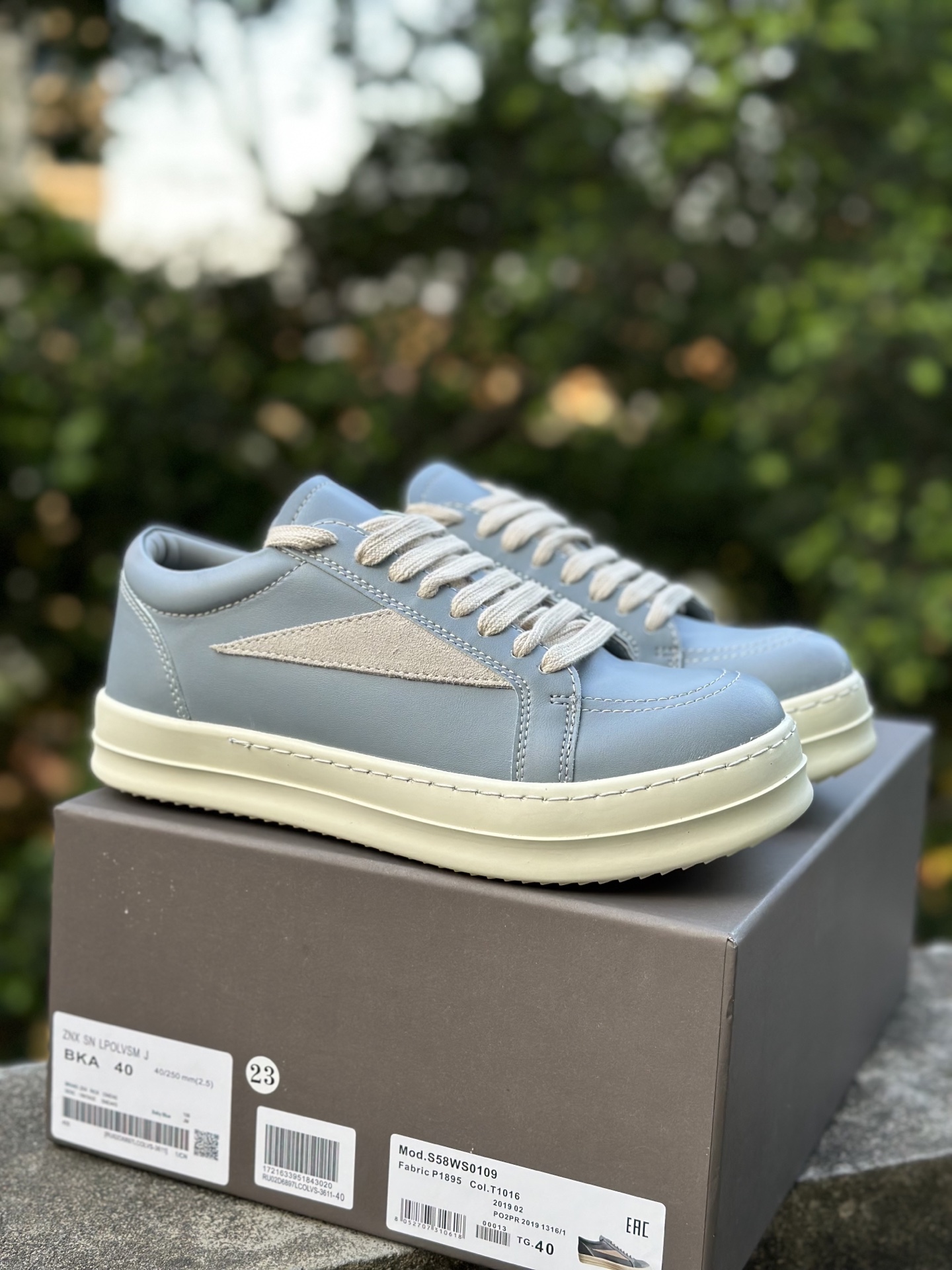 Rick Owens DRKSHDW 瑞克欧文斯RO 雾蓝 圆头系带低帮板鞋-Top High Quatity Cheap Sneakers Fashion Clothing Clothes Bags handbags Shoes of all Brand wholesale With The best Quality And Beautiful Price from China Factory Chinese suppliers wholesaler seller Rick Owens DRKSHDW 瑞克欧文斯RO 雾蓝 圆头系带低帮板鞋
