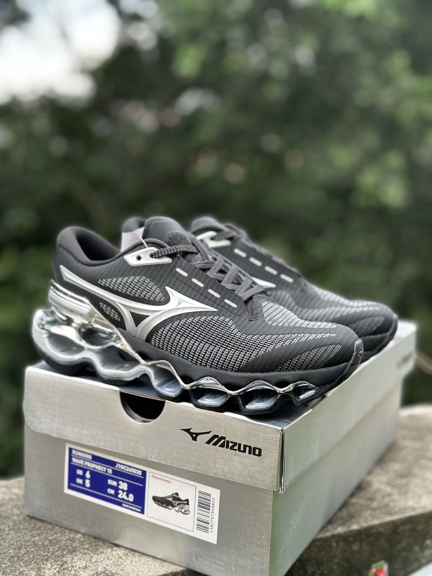 Mizuno Wave Prophecy 15 舒适精致贴合减震耐磨透气回弹 低帮跑步鞋 JIGC25