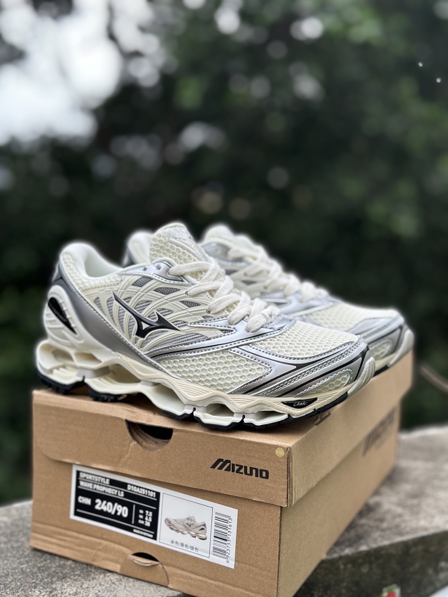 Mizuno 美津浓 Wave Prophecy LS 织物合成革 时尚百搭 防滑耐磨包裹性支撑 低帮 生活休闲鞋