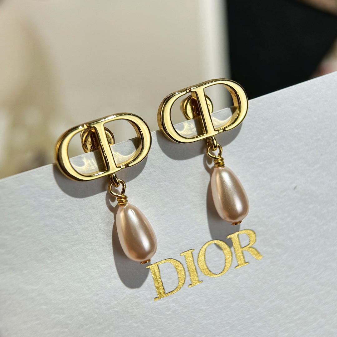 Dior Shop
 Jewelry Earring Pink Yellow Brass