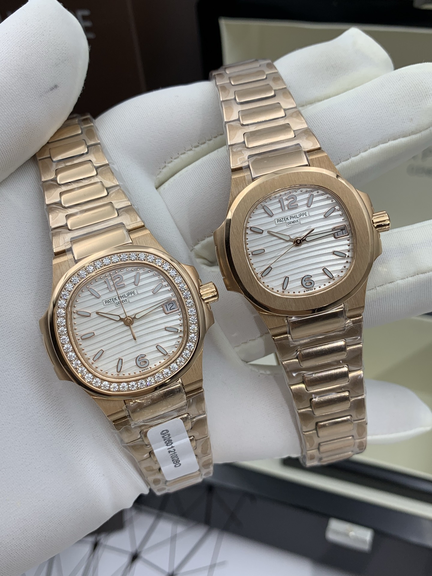 파텍필립 노틸러스 다이아 스틸 여성용 32mm 레플리카 44188