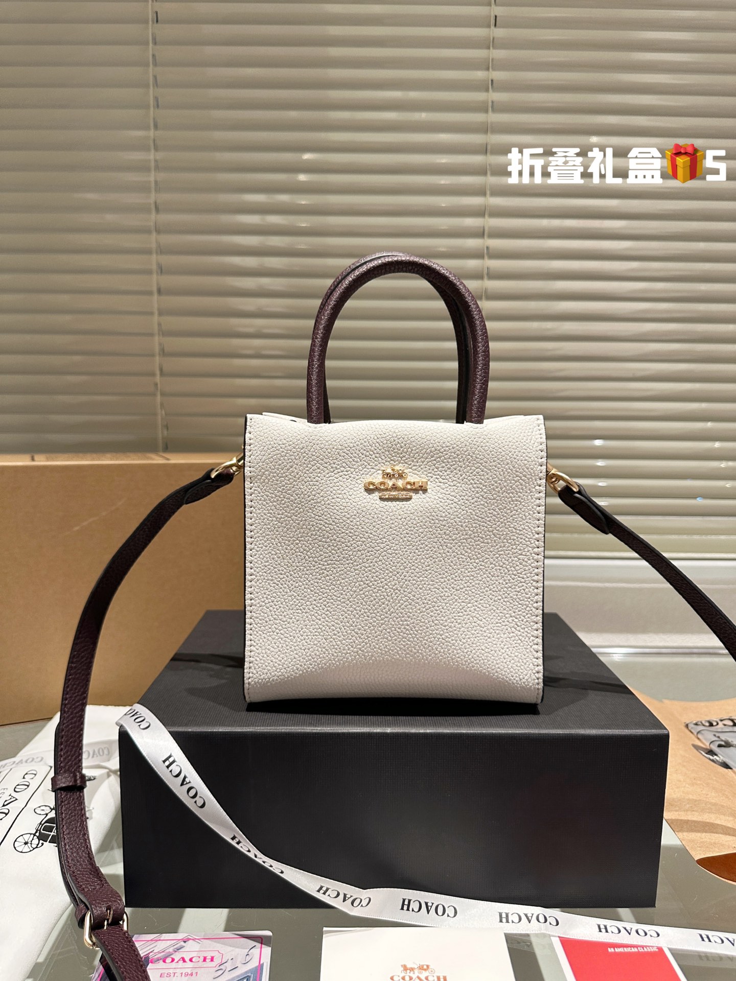 HERMES Tote Bag Cotton Brown Red x Black From Japan