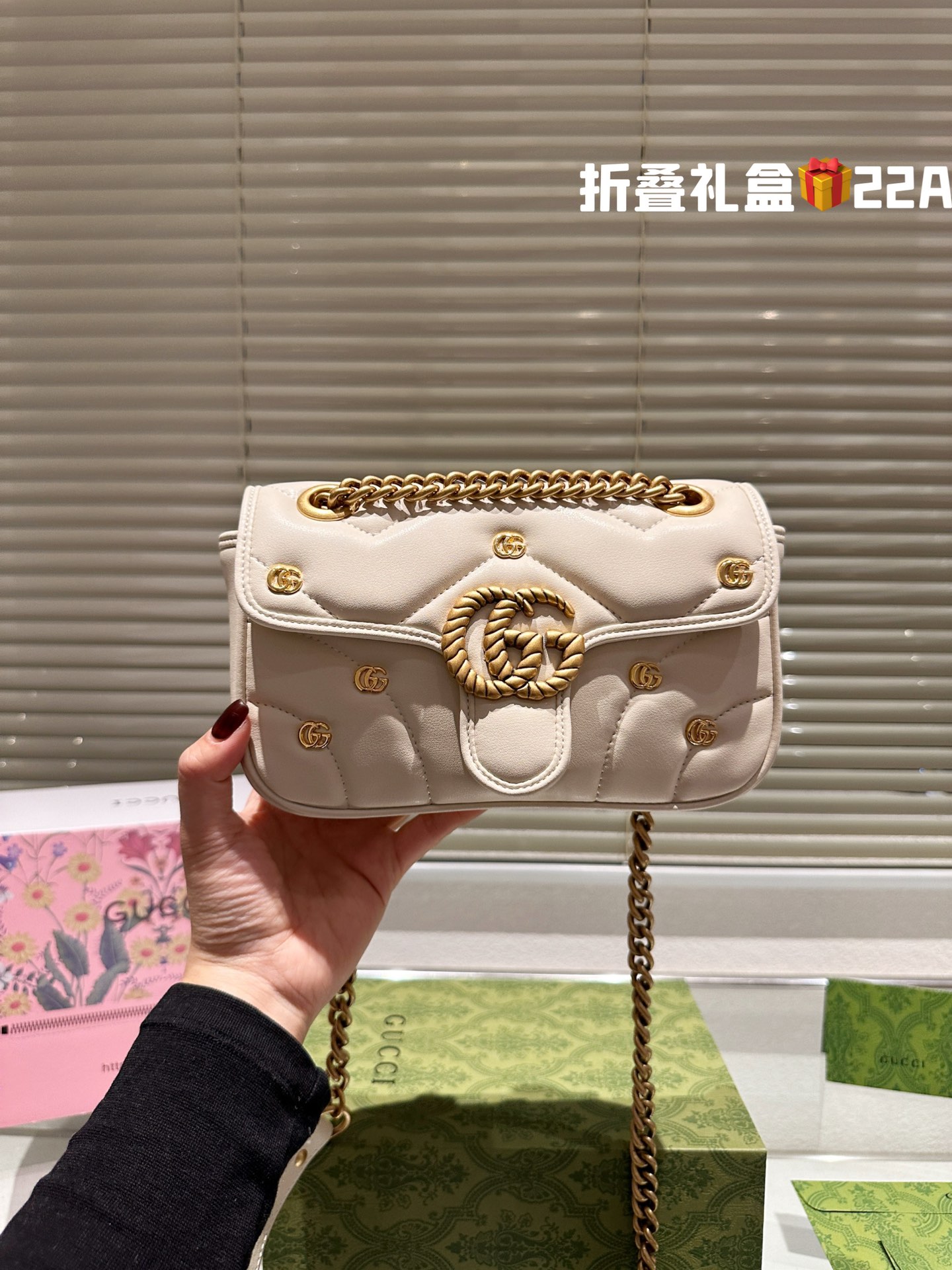 The Quality Replica
 Gucci Marmont Crossbody & Shoulder Bags Gold Pink Cowhide