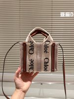 Chloe Tote Bags Canvas Summer Collection Woody Mini