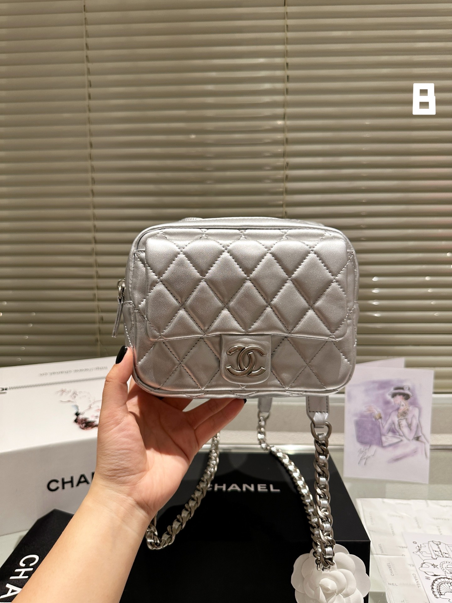 Chanel Bags Backpack Silver Kids Cowhide