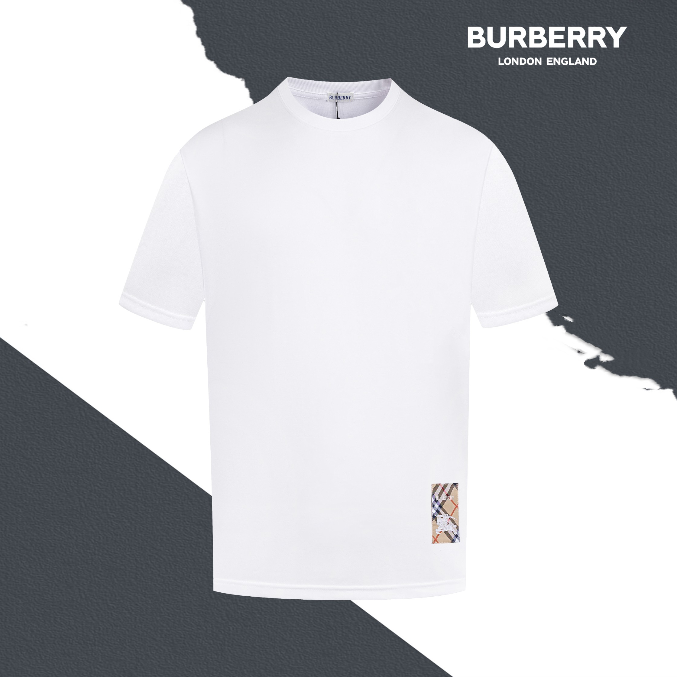 Estilo No. S011 BURBERRY Burberry a cuadros caballo de guerra etiqueta bordada cuello redondo manga corta, etiquetas ad…
