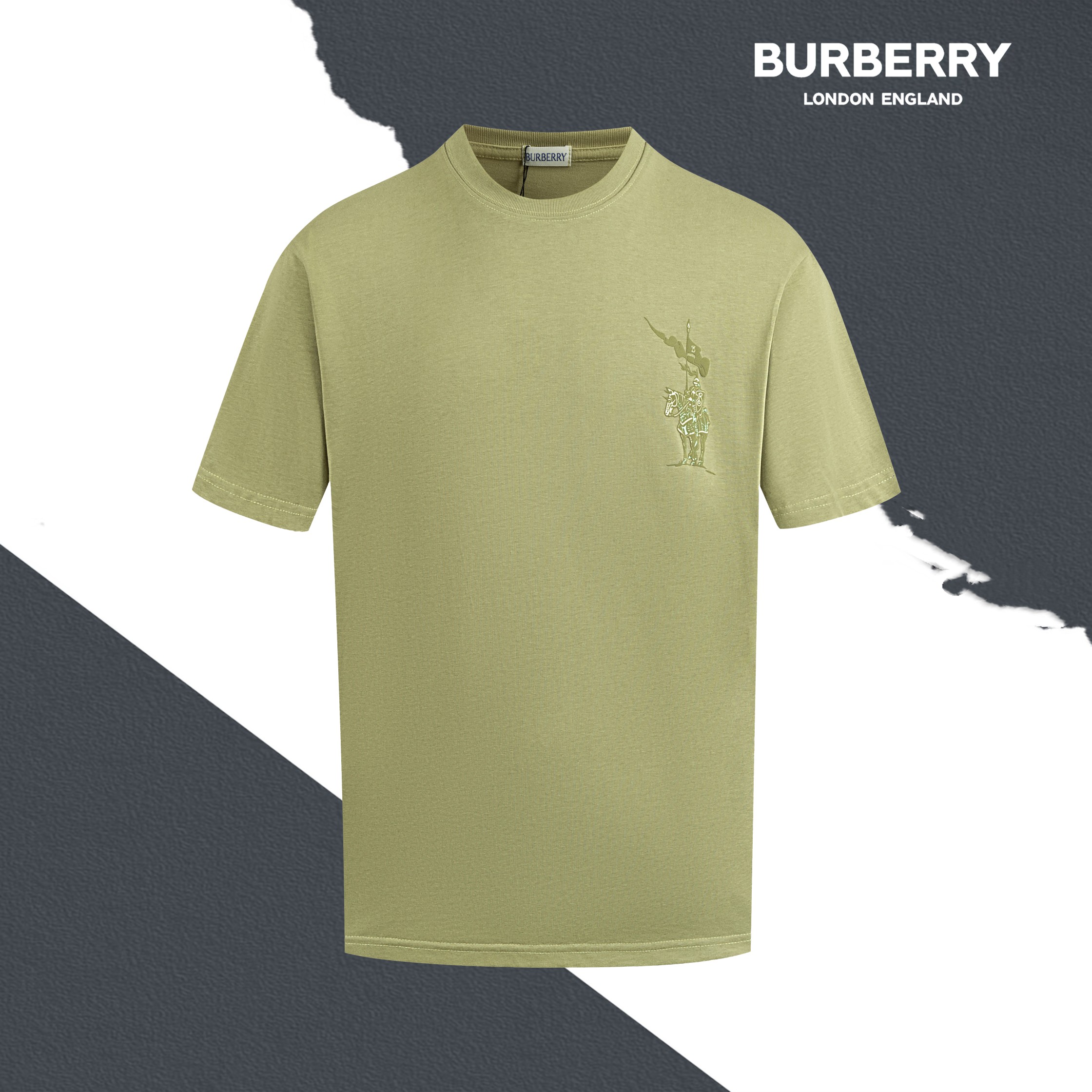 N.º de estilo S022 BURBERRY Logotipo del caballo de guerra de Burberry Estampado de espuma tridimensional Cuello redond…