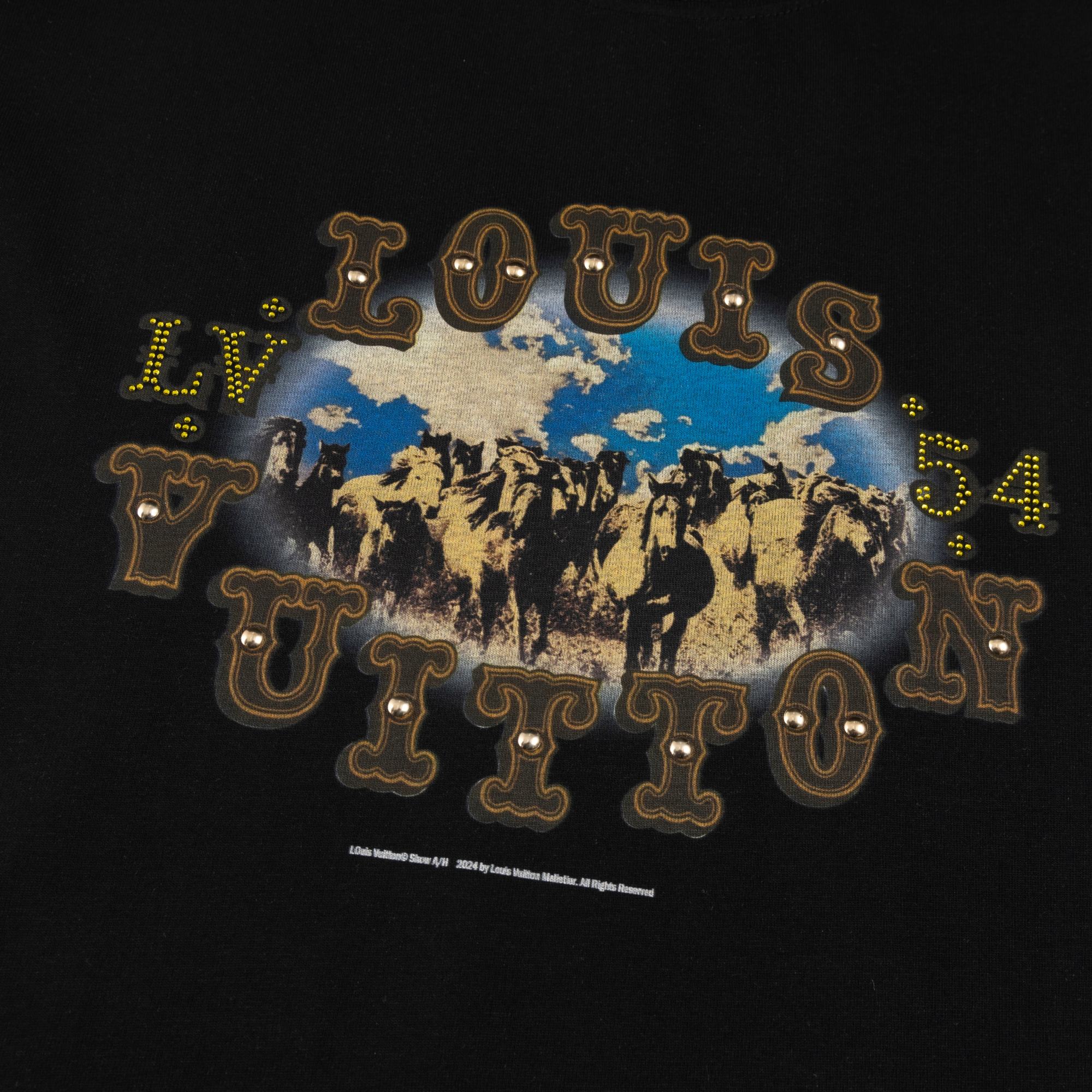 Louis Vuitton Camiseta Estampada de Algodón con Diseño Gráfico Vintage 9 a1745860921751 6557