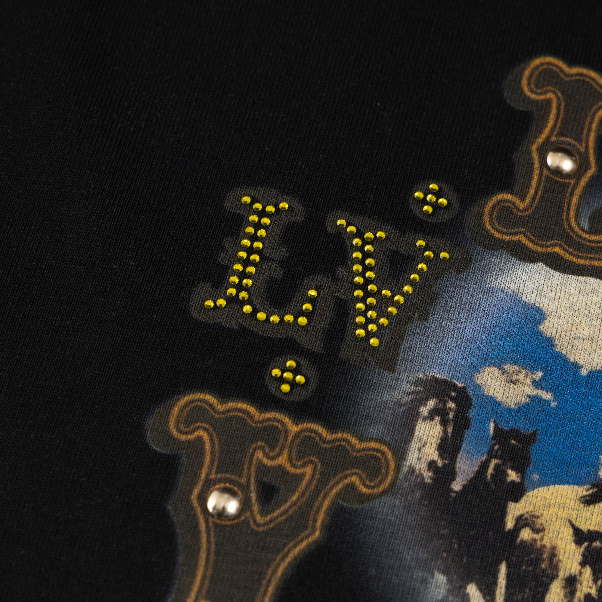 Louis Vuitton Camiseta Estampada de Algodón con Diseño Gráfico Vintage 10 a1745860921777 0077