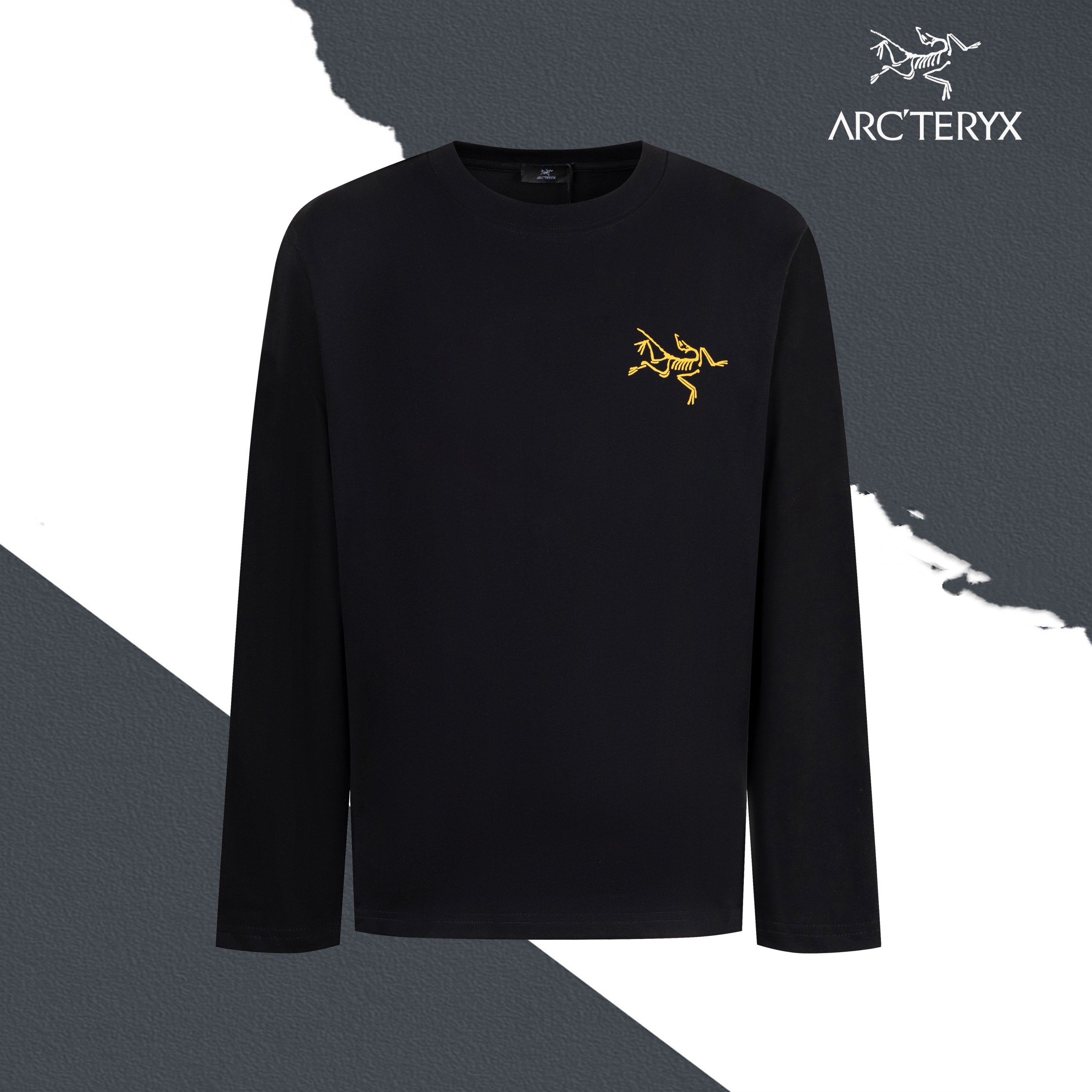 Arc'teryx Men's Long Sleeve Crew Neck T-Shirt Cotton Mesh Skeleton Logo