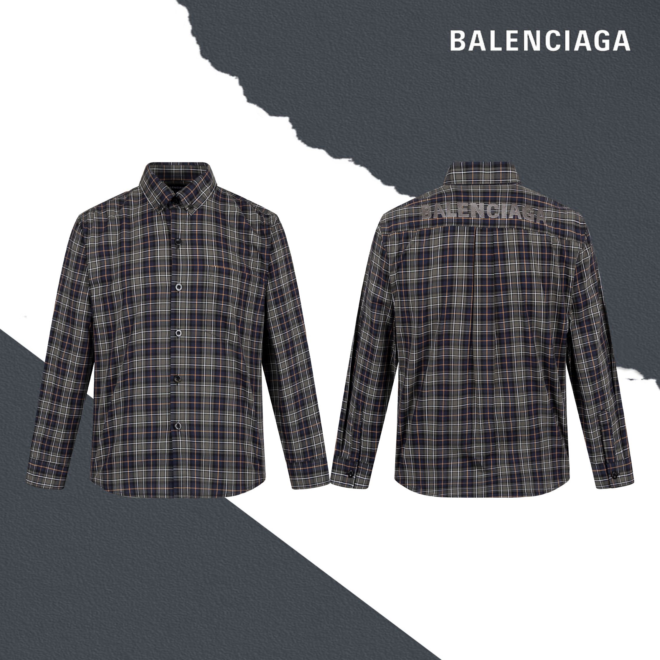 💰120
款号SL309
Balenciaga巴黎经典格子字母刺绣衬衫
男女同款 官网细节一致 全套包装 三标齐全 防潮纸 区别市场通货 随意对比 
面料采用定制定染做工复杂 经典无敌百搭 商务休闲都可驾驭  领口纽扣 区别通货 所有面料辅料都是原版对标
精准高品质的提花工艺让面料合为一体 上身柔软舒适，极其细腻 手感扎实润滑且柔软 拥有既织物不褶皱的的特性,手感无敌。细节处理完美
尺码：S-XL