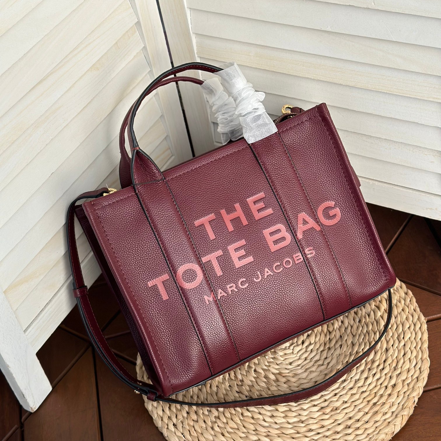 Marc Jacobs ～托特皮 深红色33cm