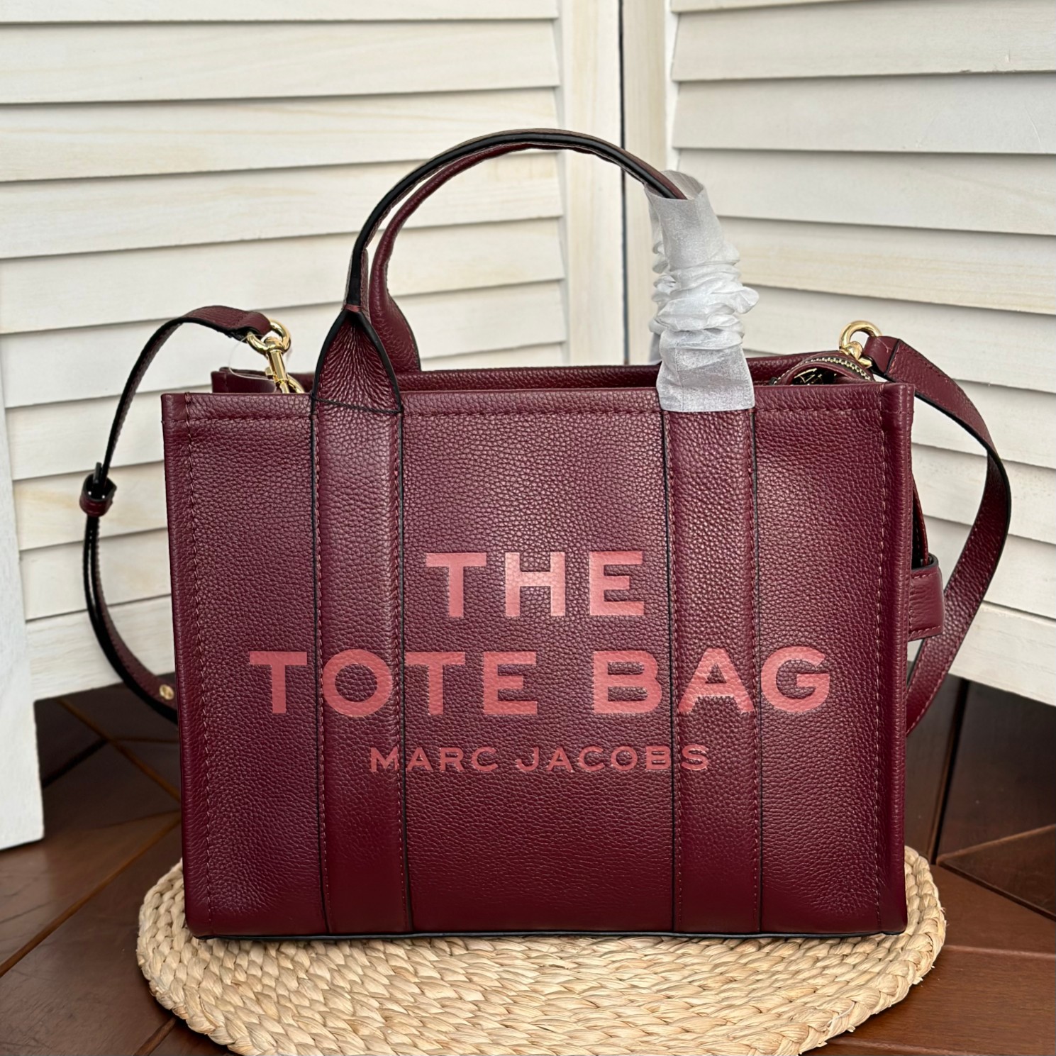 Marc Jacobs ～托特皮 深红色33cm