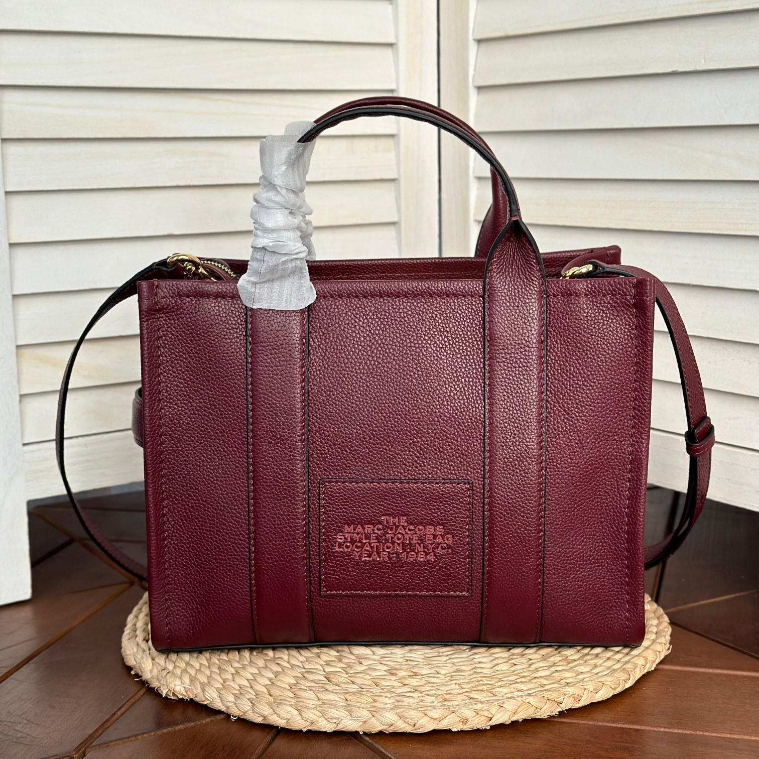 Marc Jacobs ～托特皮 深红色33cm