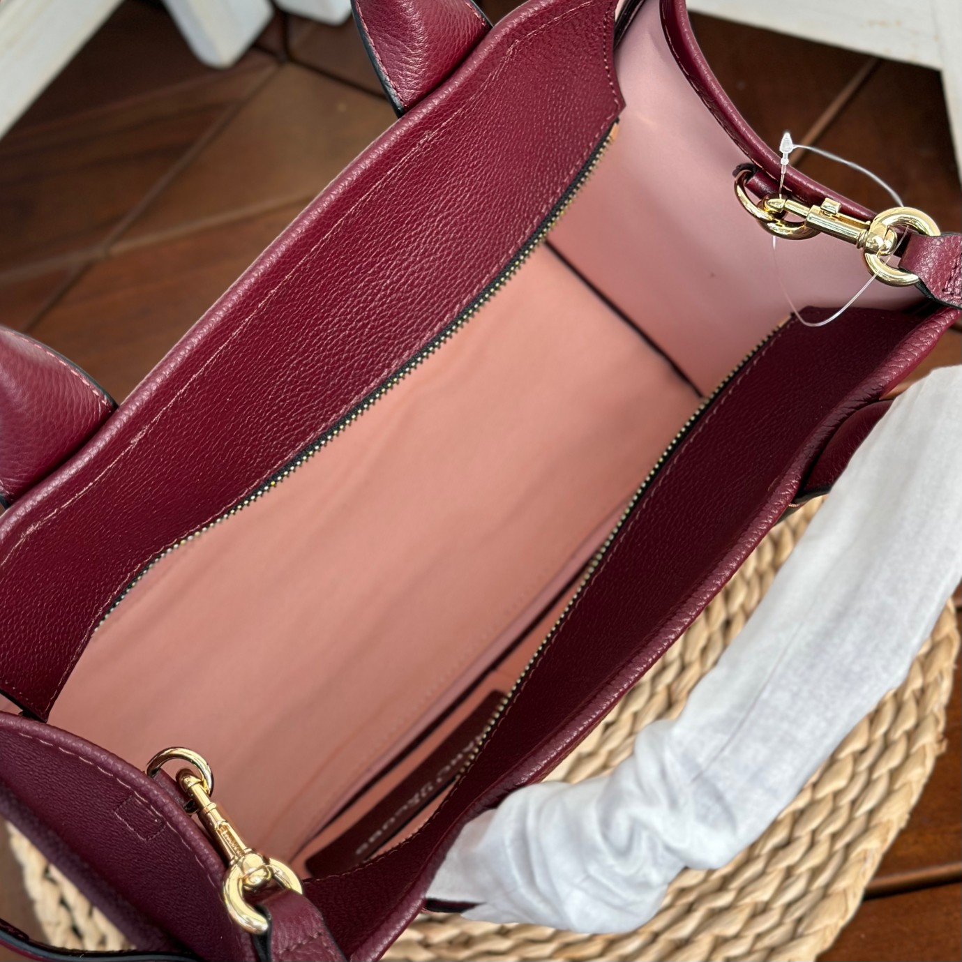 Marc Jacobs ～托特皮 深红色33cm