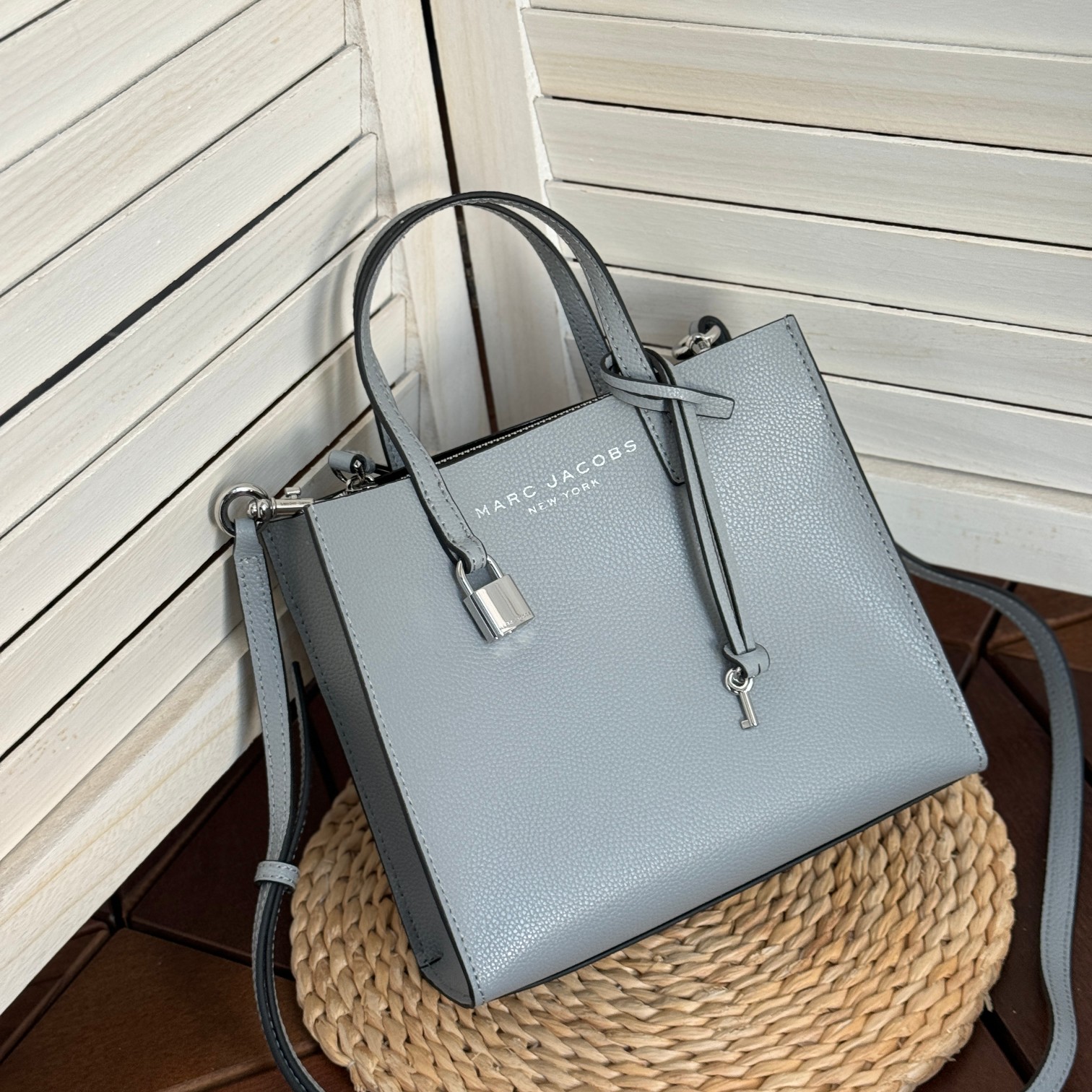 Marc Jacobs Mj牛皮灰色手提托特包 尺寸:23*10*20
