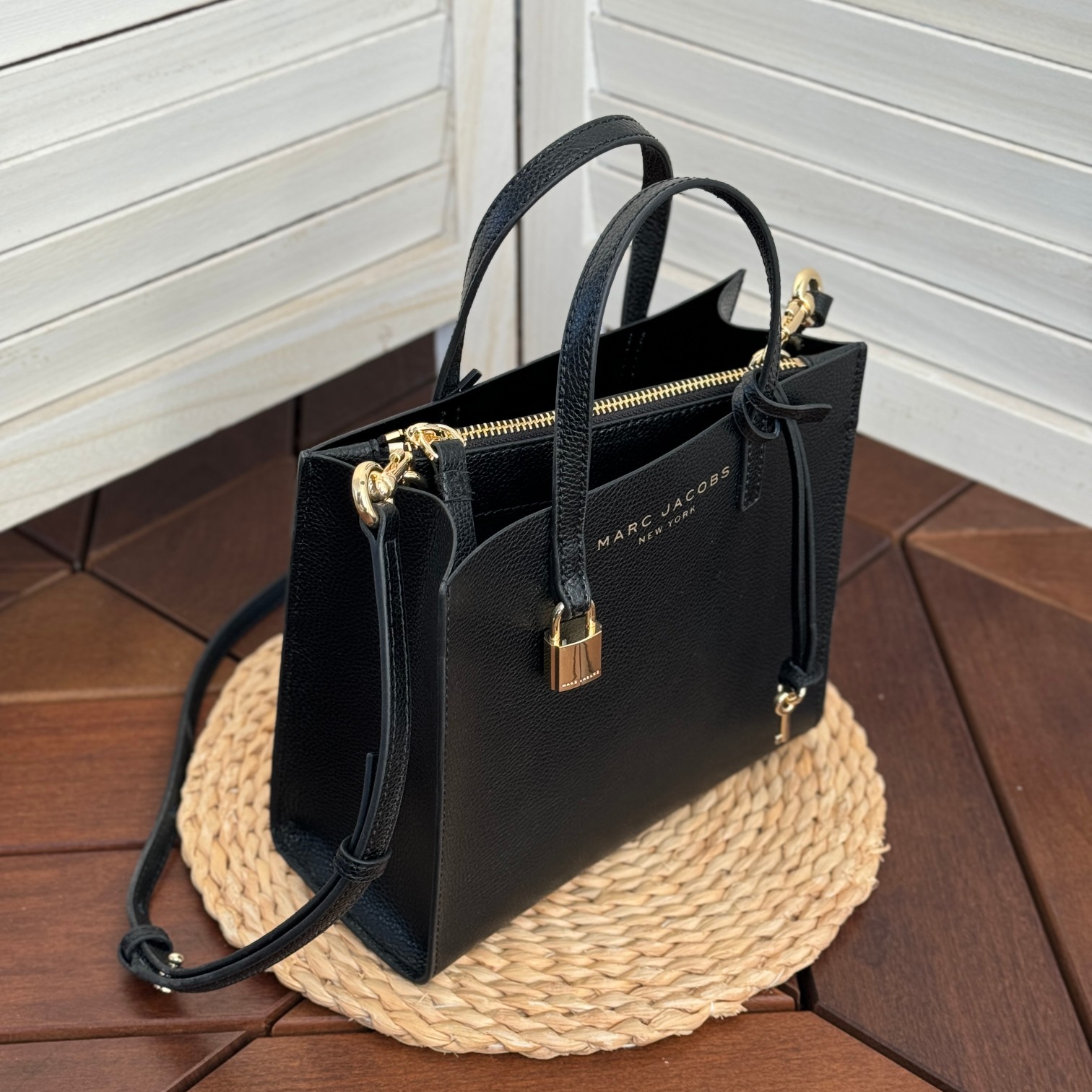 Marc Jacobs Mj牛皮黑色手提托特包 尺寸:23*10*20