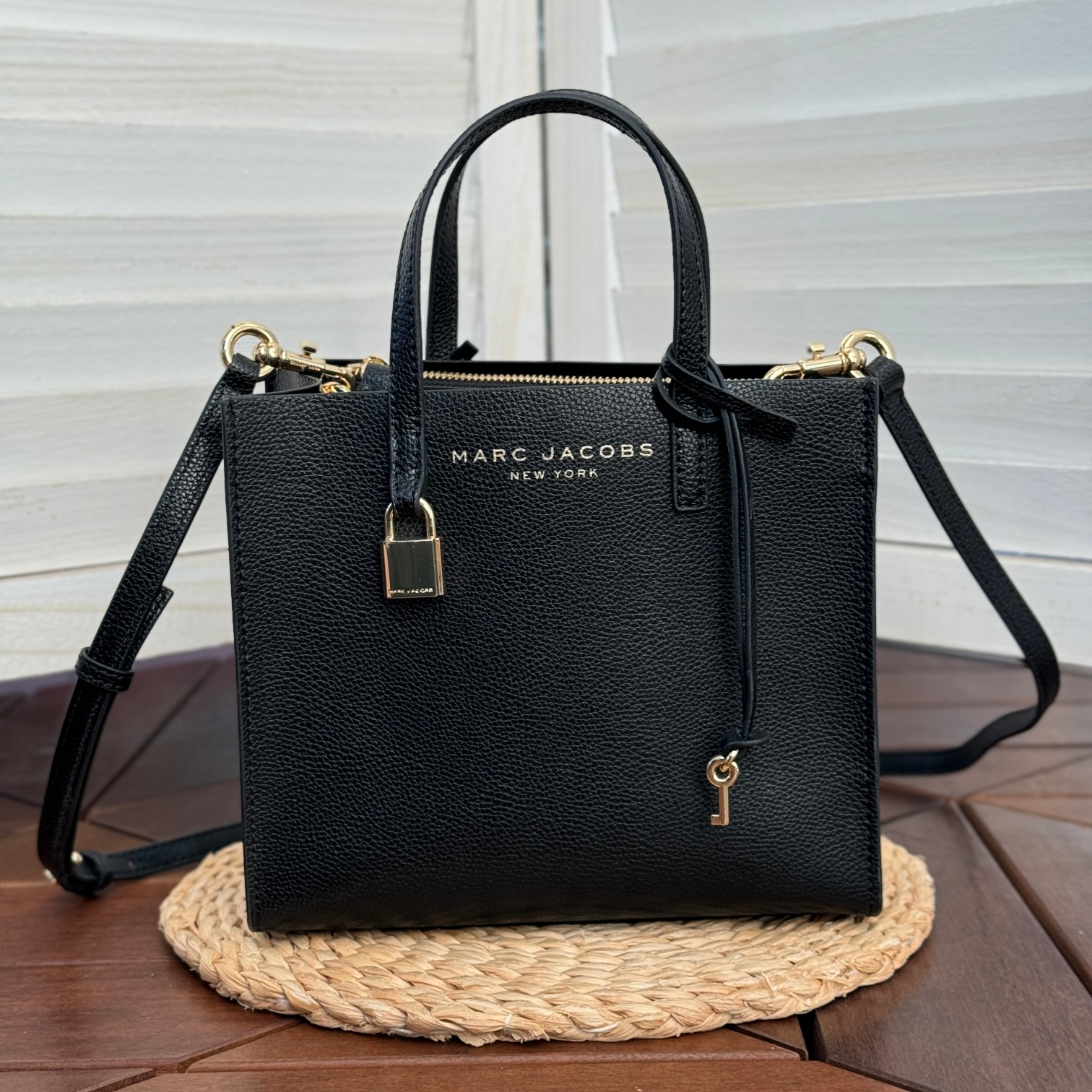 Marc Jacobs Mj牛皮黑色手提托特包 尺寸:23*10*20