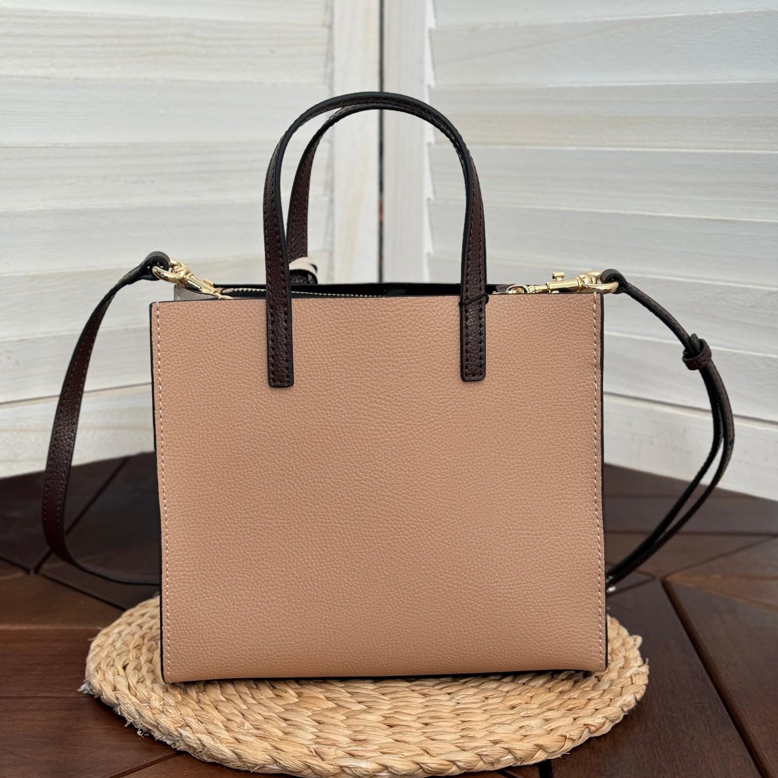 Marc Jacobs Mj牛皮拼色手提托特包 尺寸:23*10*20