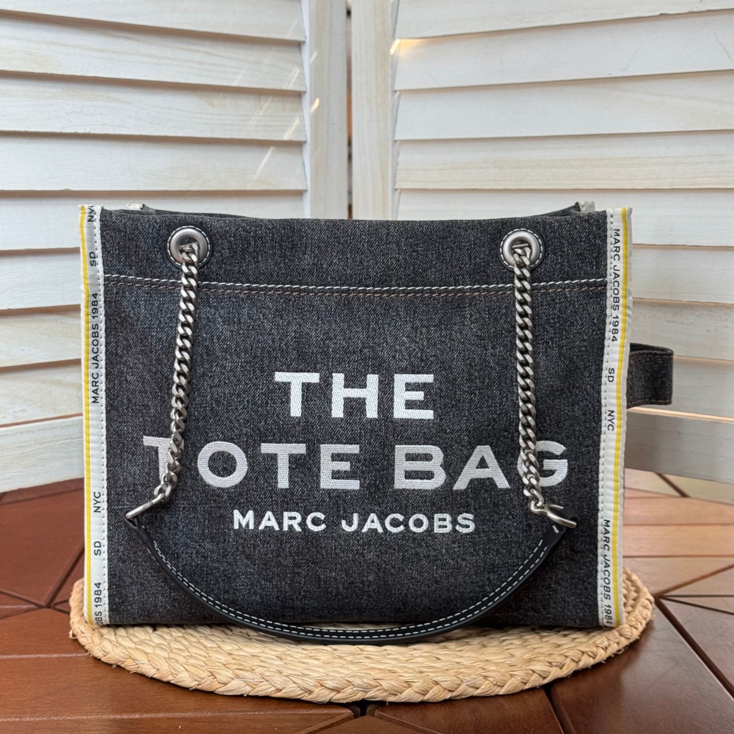 Marc Jacobs ～新款链条托特 水洗牛仔黑