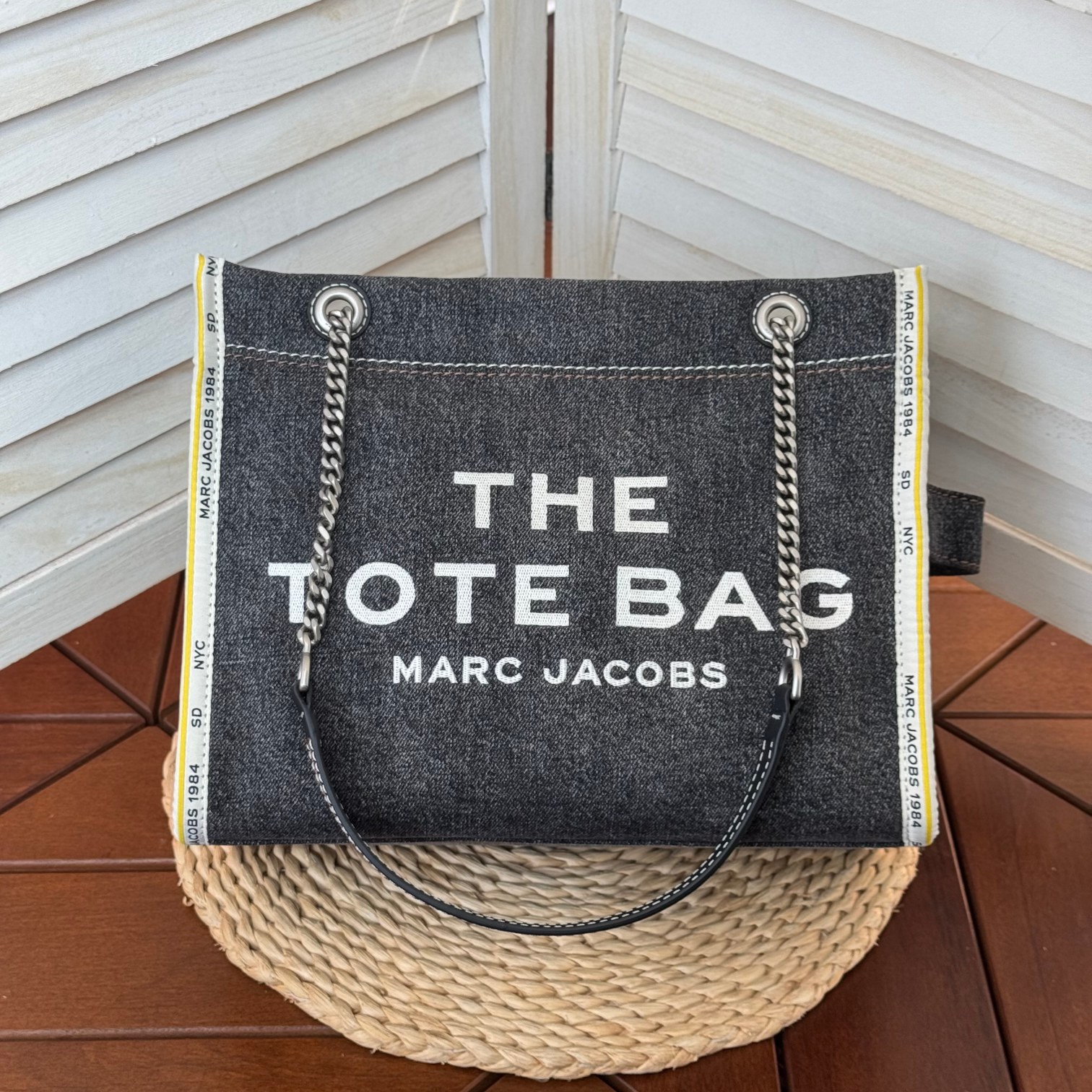Marc Jacobs ～新款链条托特 水洗牛仔黑